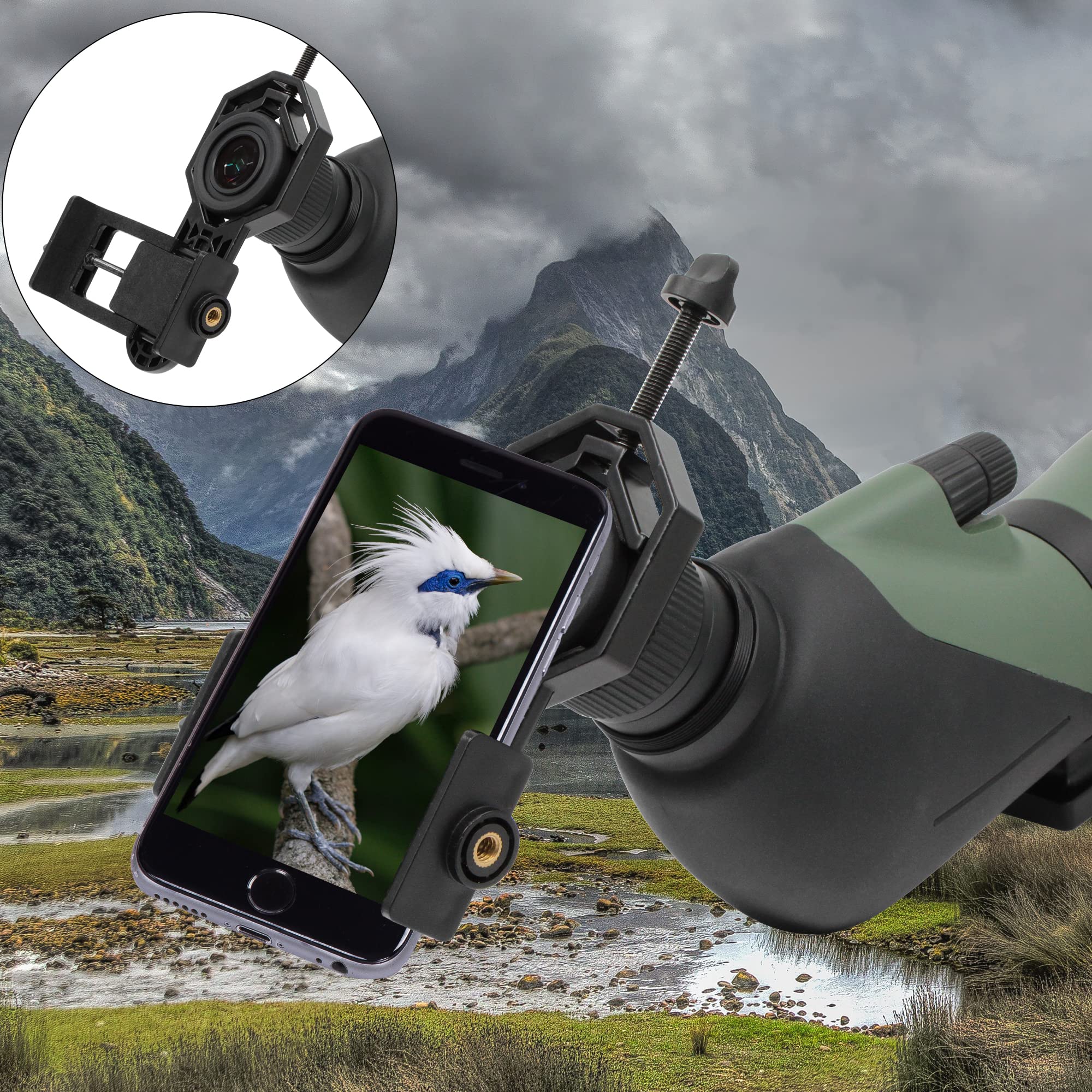 Tydeux Metal Smartphone Telescope Adapter Camera Mount, Universal Phone Mount, Work With For Telescope Spotting Scope Microscope