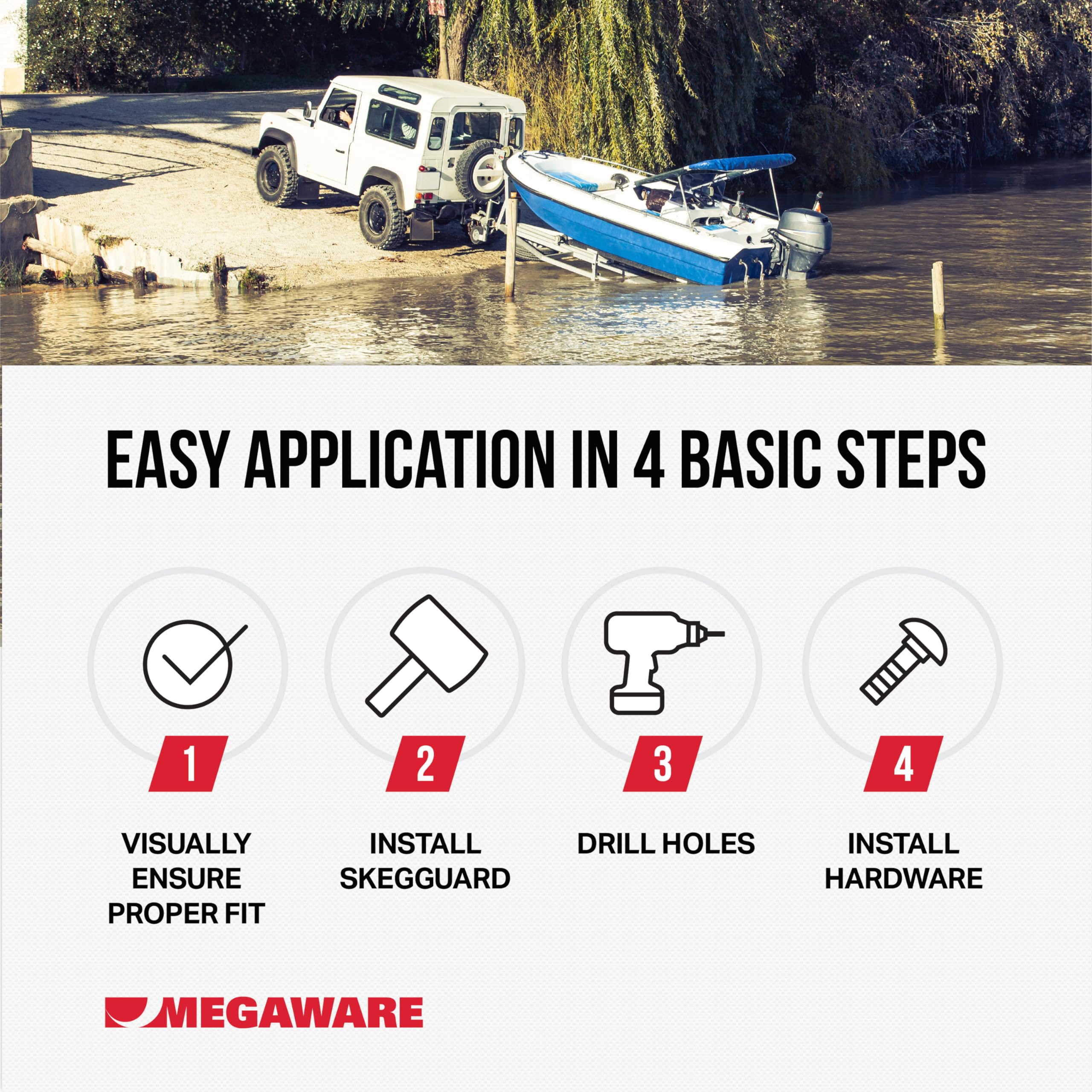 Megaware Keelguard Skegguard 27311 - Protects Against Ramp Dragging - Fits Mercury 200-225-250-275-300Hp Verado 5.44'' Torpedo 2,WBAUVB07NDLHC53