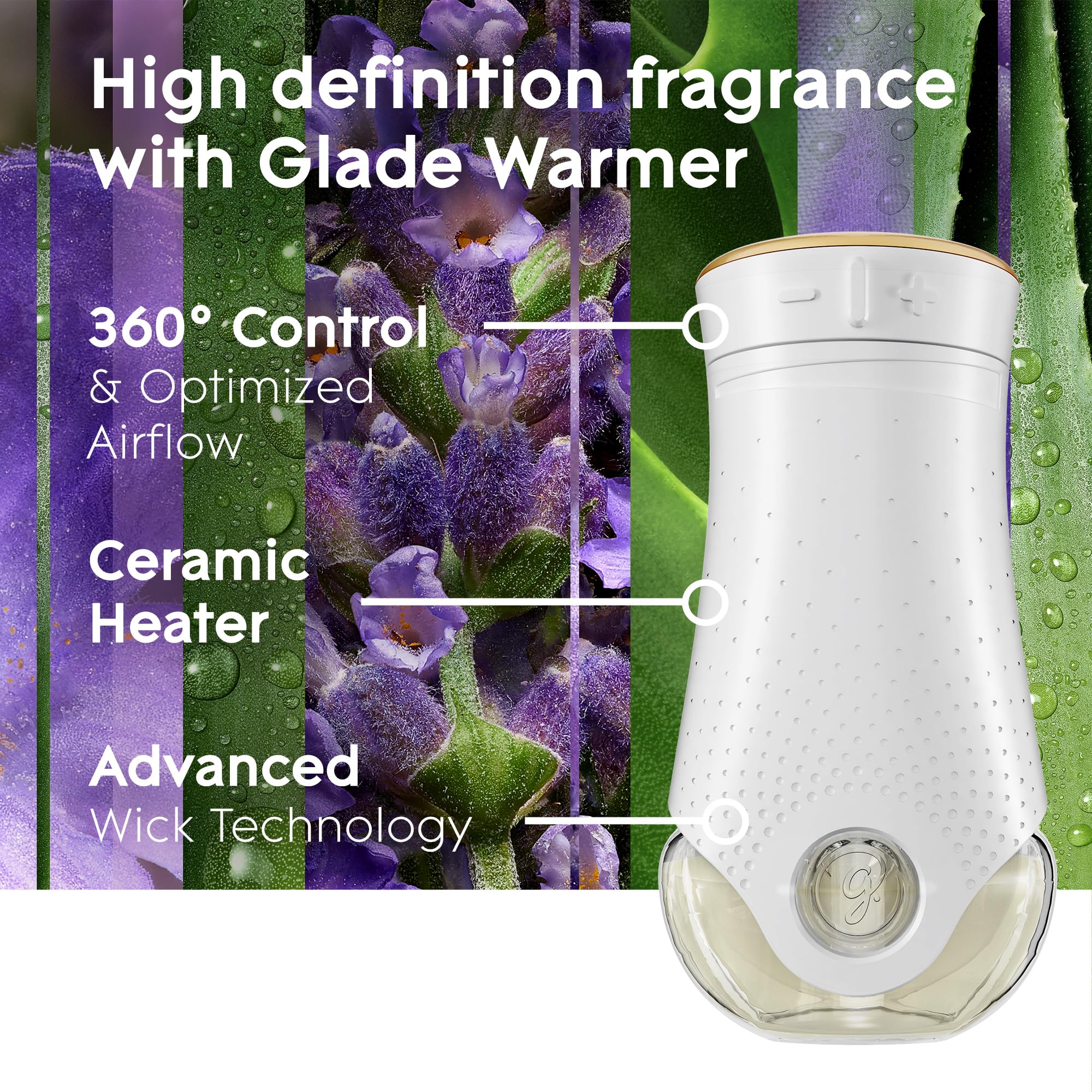 Glade Plugins Refills Air Freshener, Scented And Essential Oils For Home And Bathroom, Tranquil Lavender & Aloe, 1.34 Oz, 12 Cou
