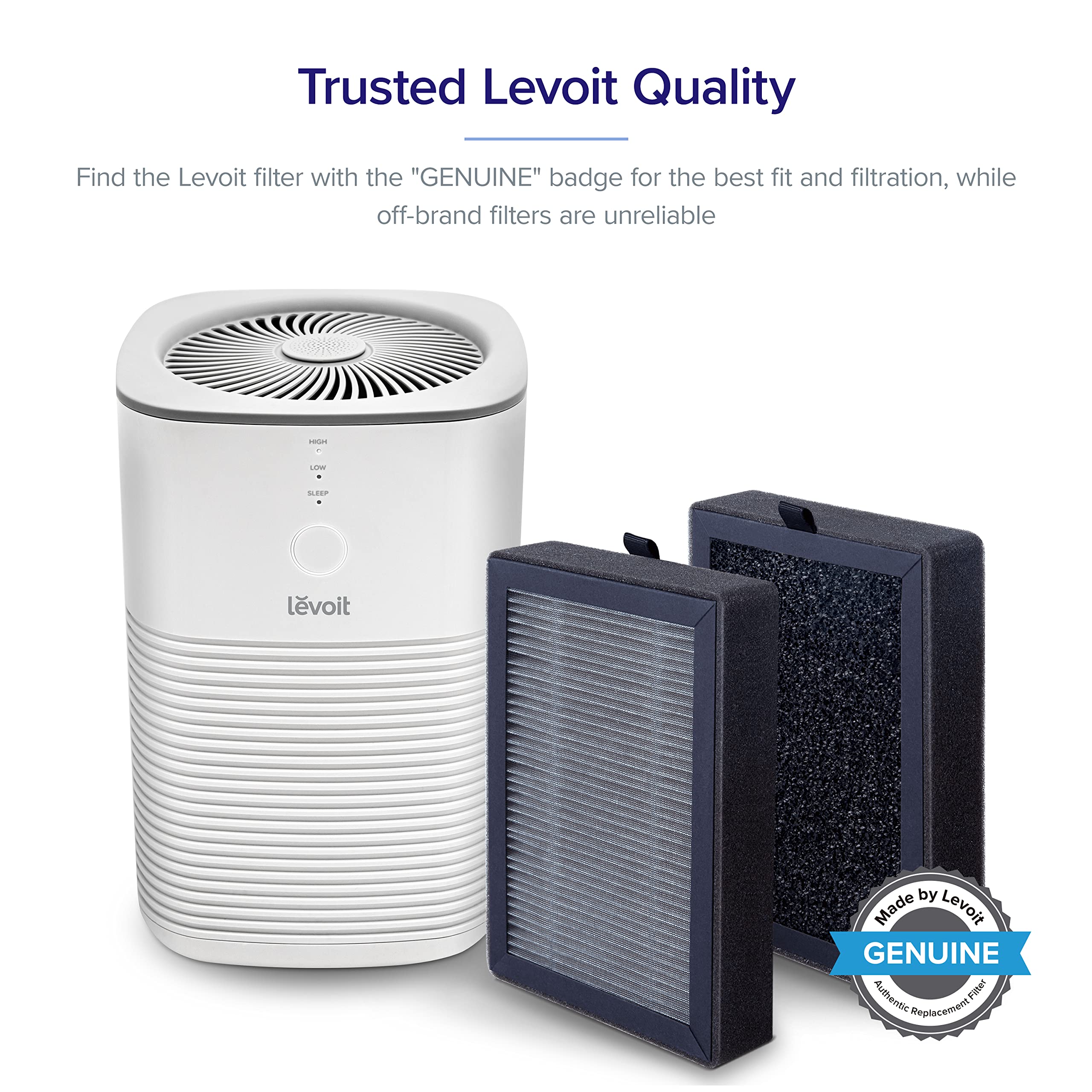 Levoit Lv H128 Air Purifier Replacement, 3 In 1 Pre Filter, Capture Dust Smoke Pollen, Activated Carbon, 3 Stage Filtration Syst