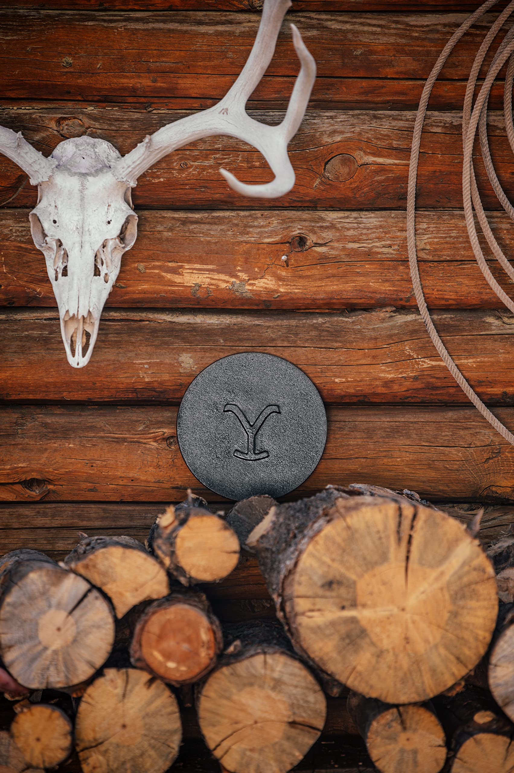 Lodge Yellowstone - 8 Round Grill Press, Power Y Design