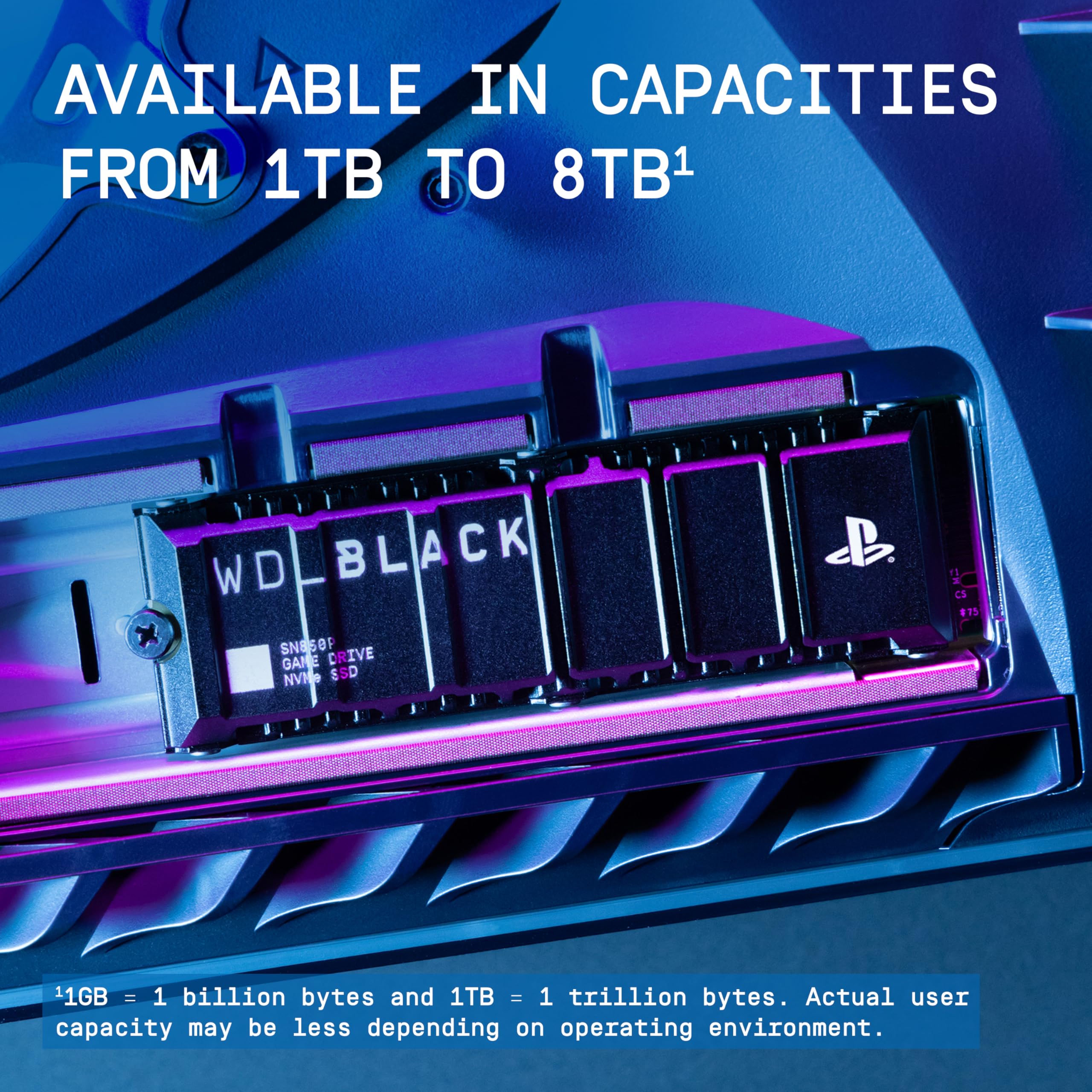 Wd_Black 8Tb Sn850P Nvme M.2 Ssd Officially Licensed Storage Expansion For Ps5 Consoles, Up To 7200Mb/S, With Heatsink   Wdbbyv0