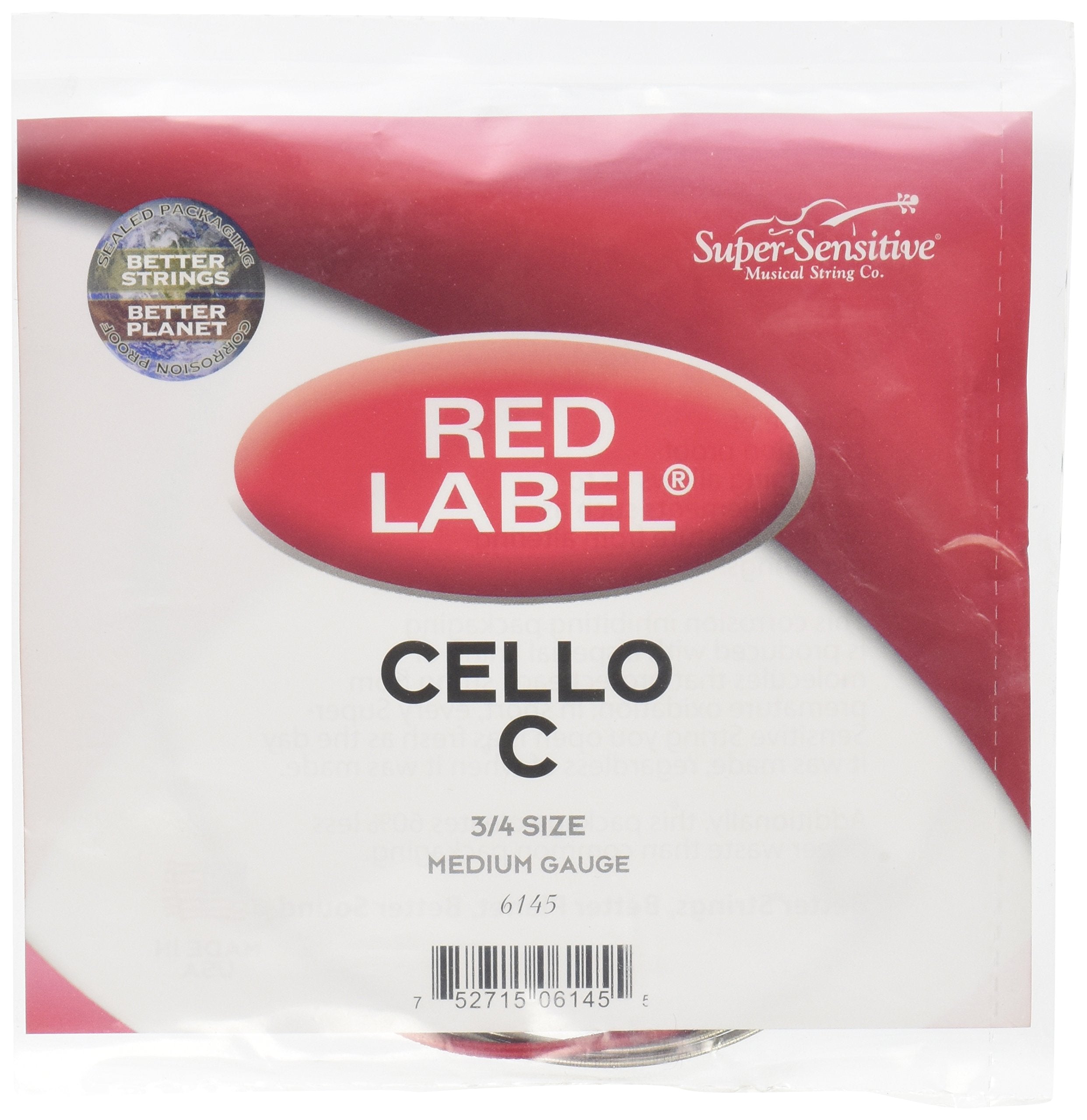 Super Sensitive Red Label Cello C String 3/4 Medium