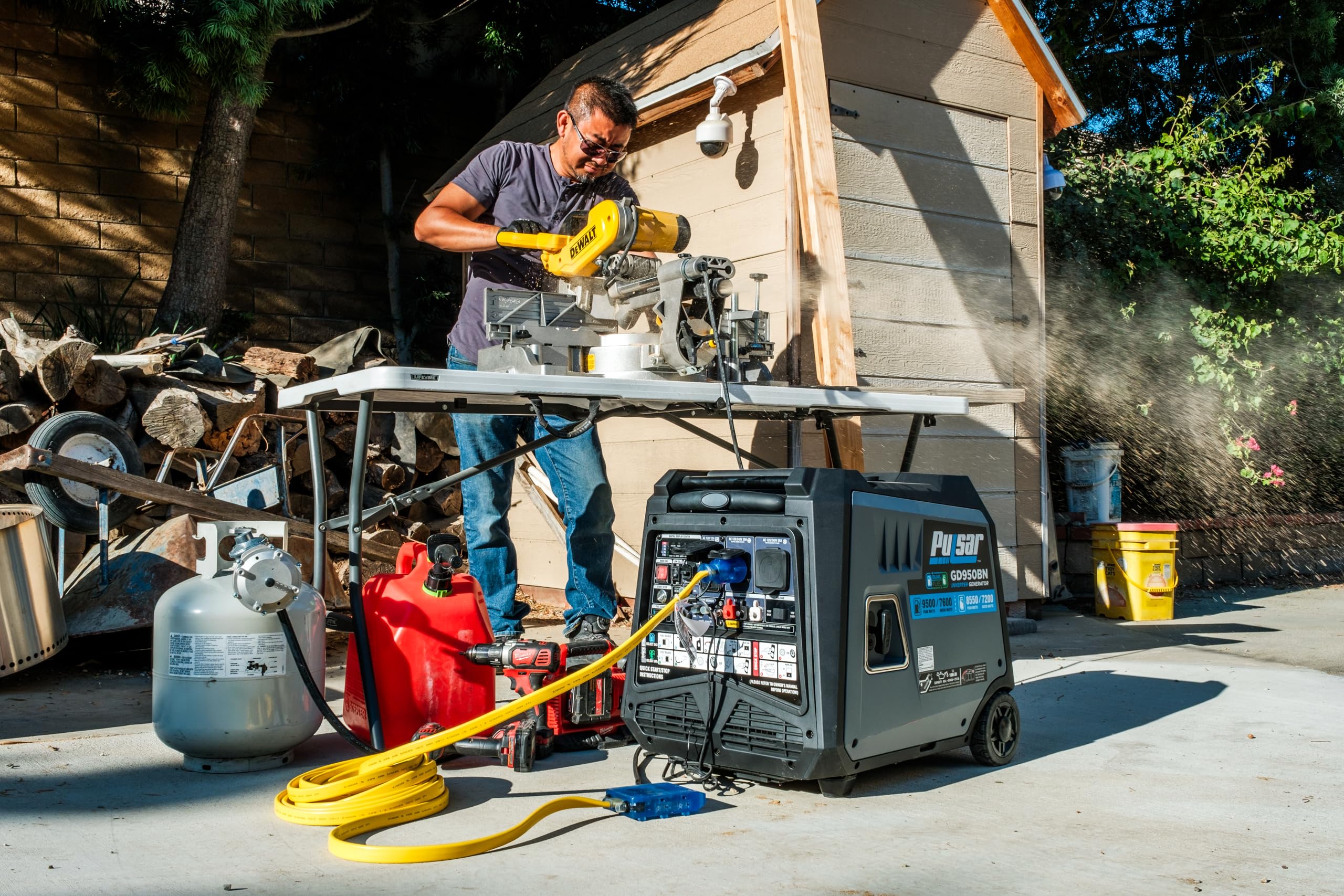 Pulsar G12Kbn Sg Heavy Duty Portable Dual Fuel Generator   9500 Rated Watts & 12000 Peak Watts   Gas & Lpg   Electric Start   Tr