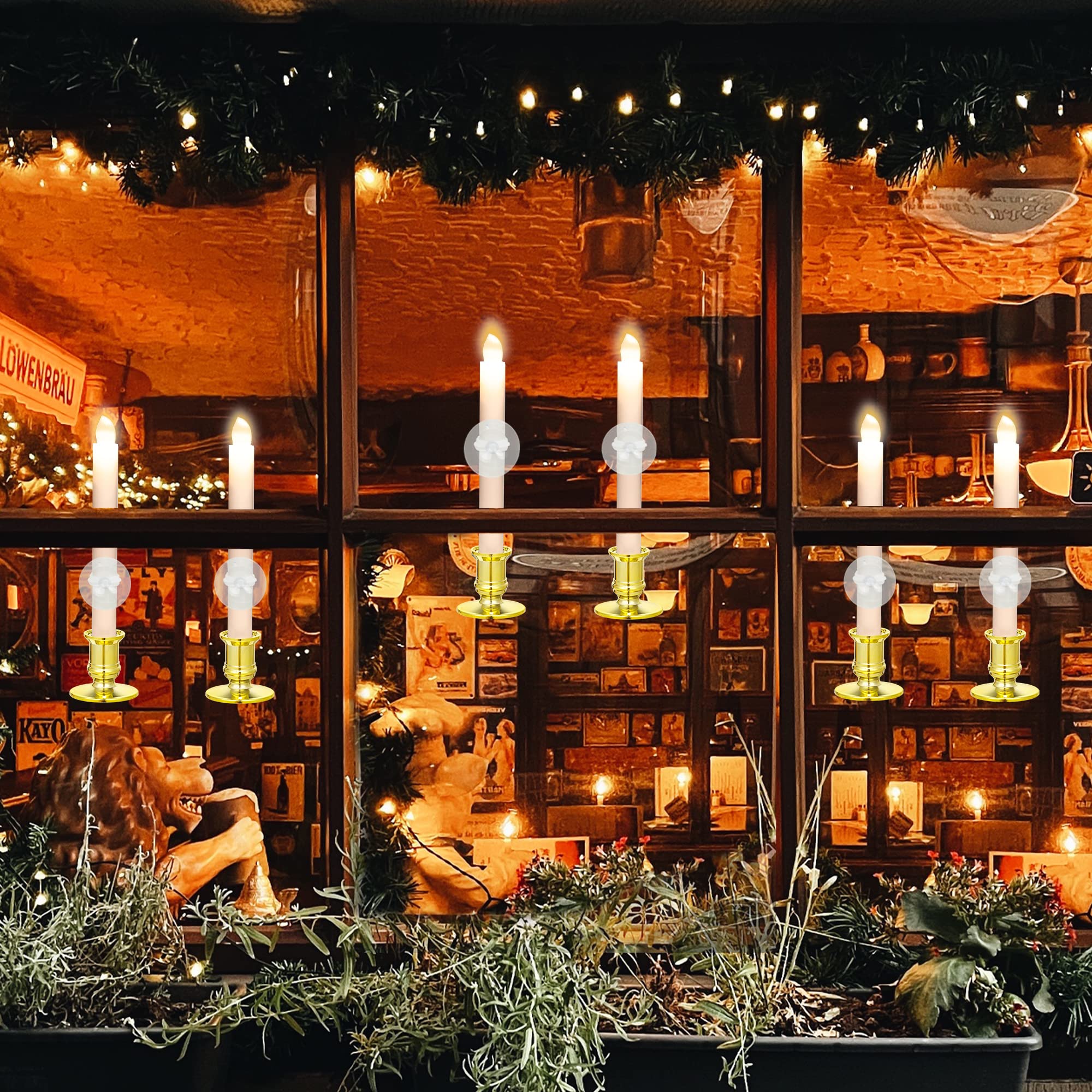 Yaungel Window Candles, 10 Pack Led Battery Operated Christmas Candles For Windows With Remote Timer Electric Flameless Candle L