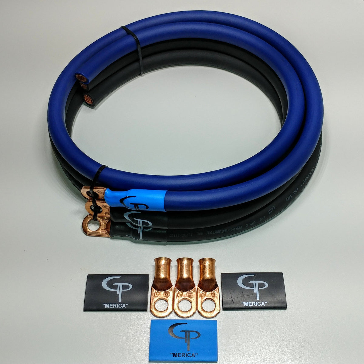 Gp Car Audio Big 3 Upgrade Wiring Kit Ofc True 1/0 Awg Gauge Blue And Black