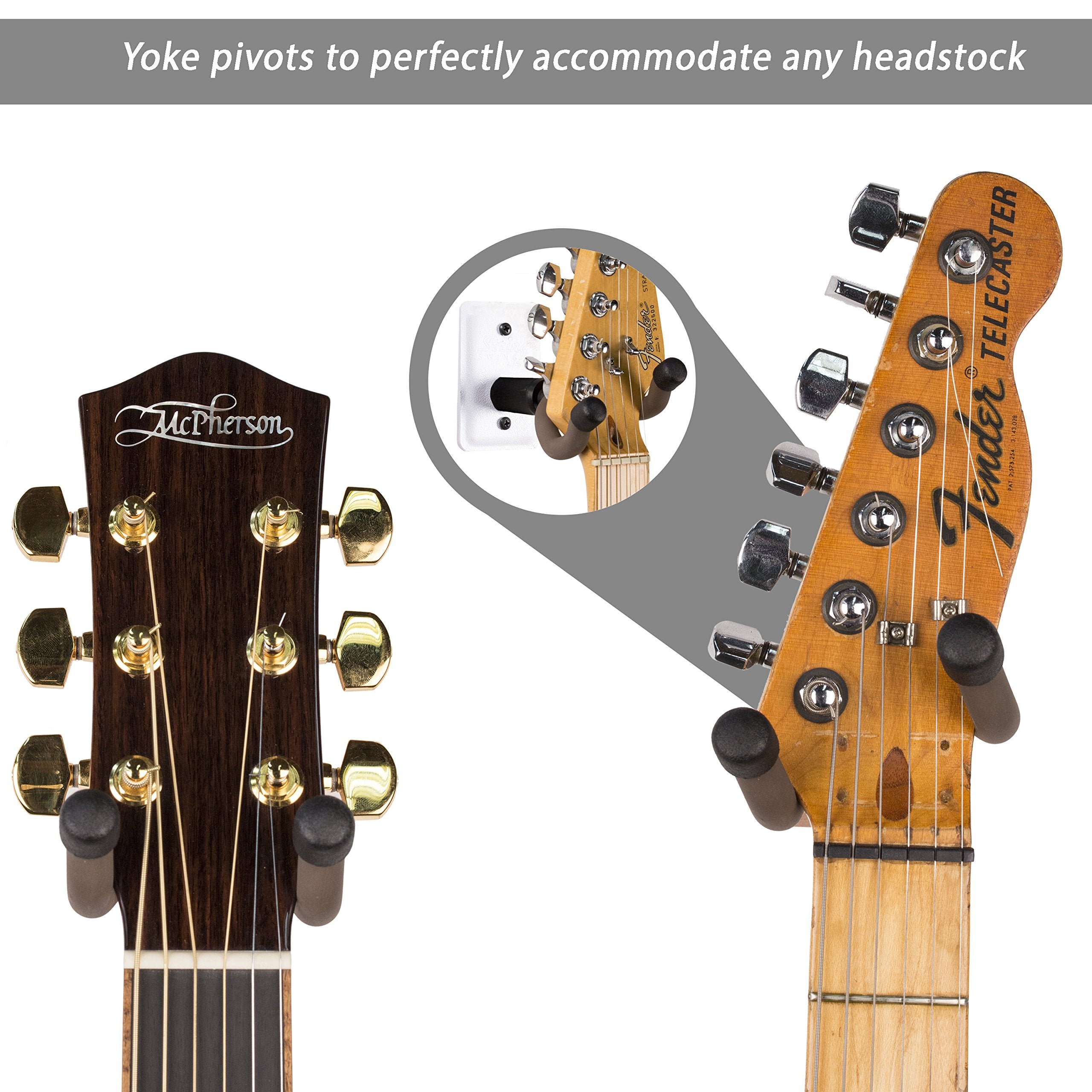 String Swing Guitar Hanger White Metal Wall Mount Home & Studio Guitar Keeper Wcc11K