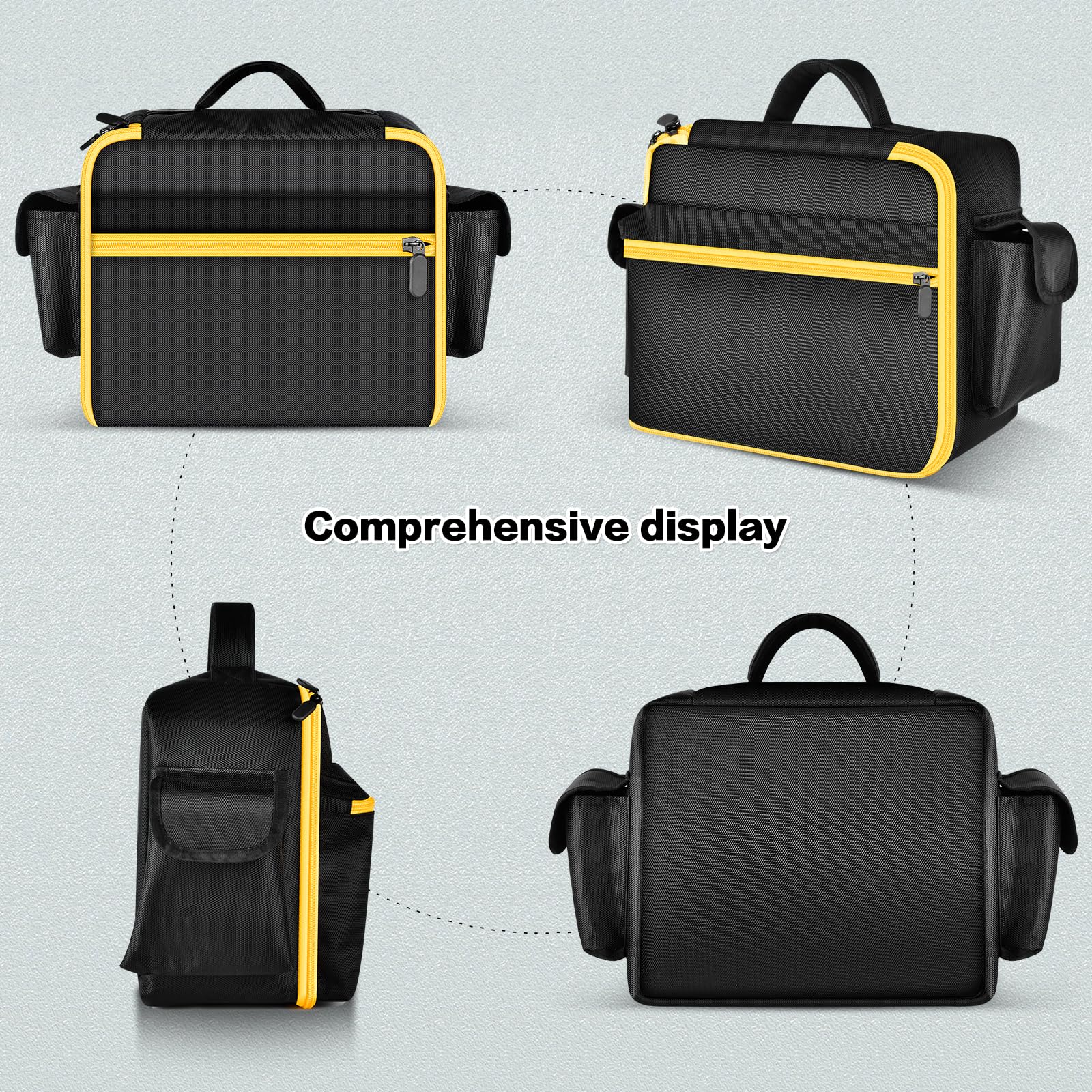 Air Compressor Bag Case Compatible With Dewalt 20V Max Tire Inflator Dcc020Ib, Cordless Tools Storage Holder Organizer With Pock