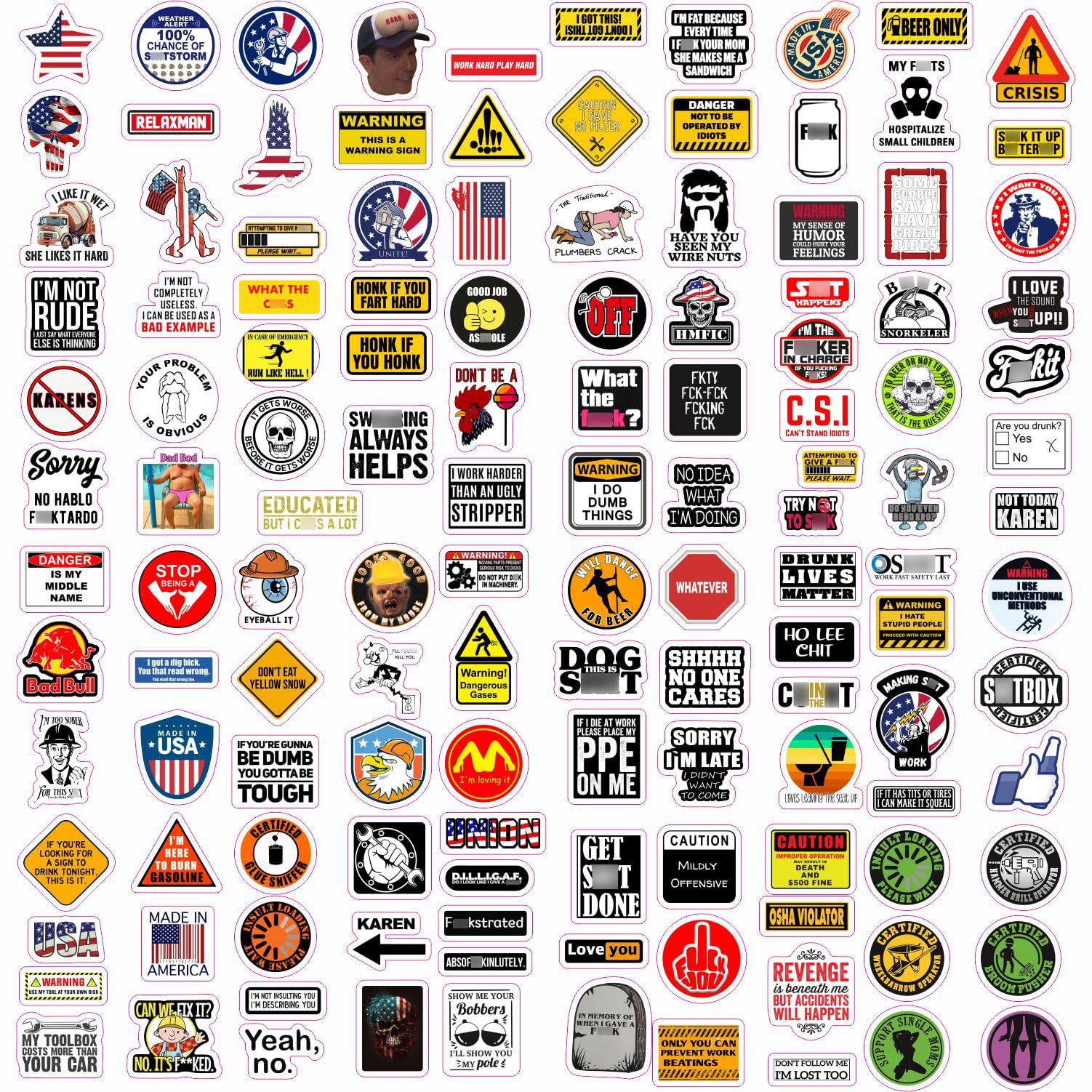 Funny Hard Hat Stickers For Men   Hardhat Stickers, Tool Box Stickers, Toolbox Accessories   Construction, Mechanic Helmet Stick