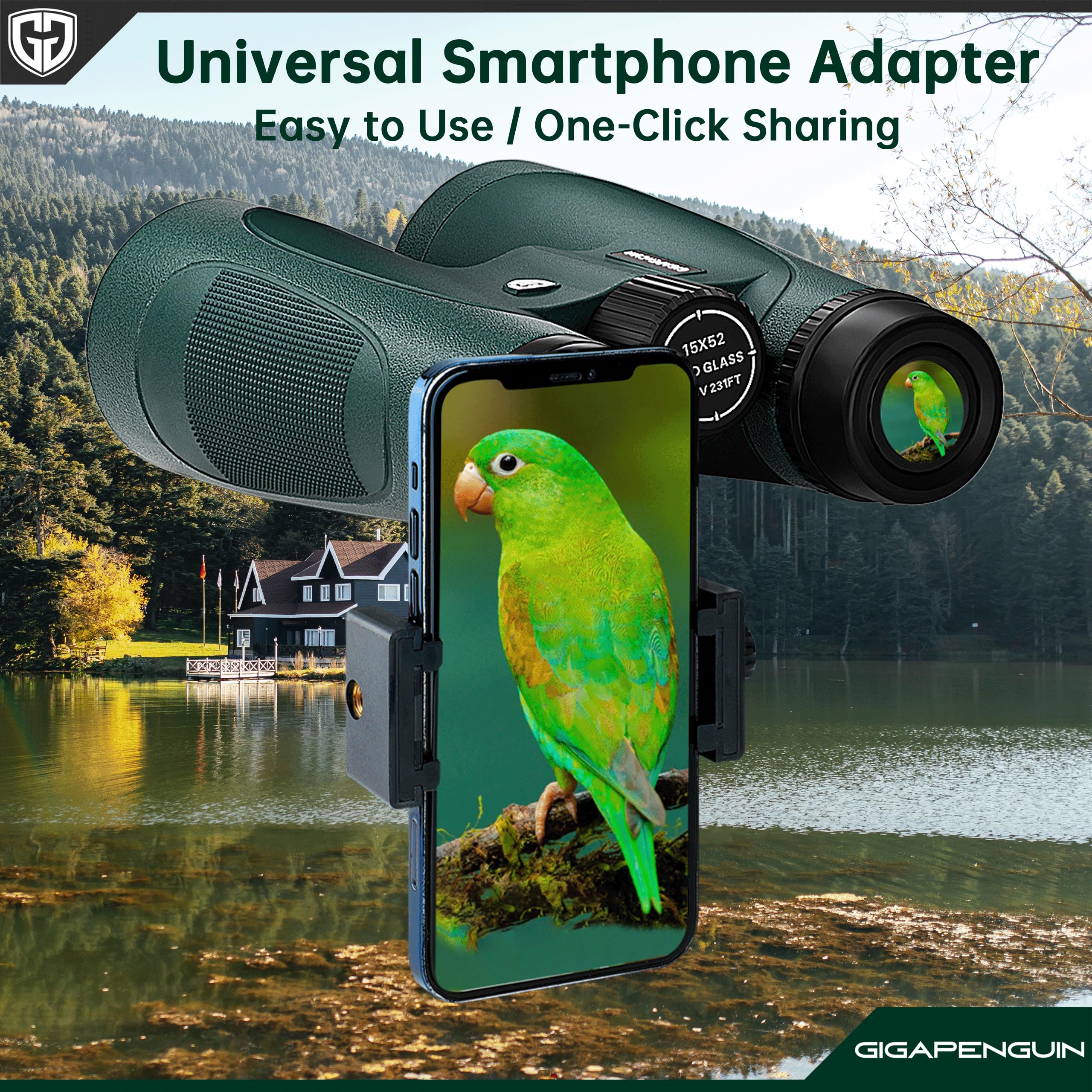 15X52 Hd Binoculars For Adults High Powered With Upgraded Phone Adapter   Large View Binoculars With Clear Low Light Vision   Li