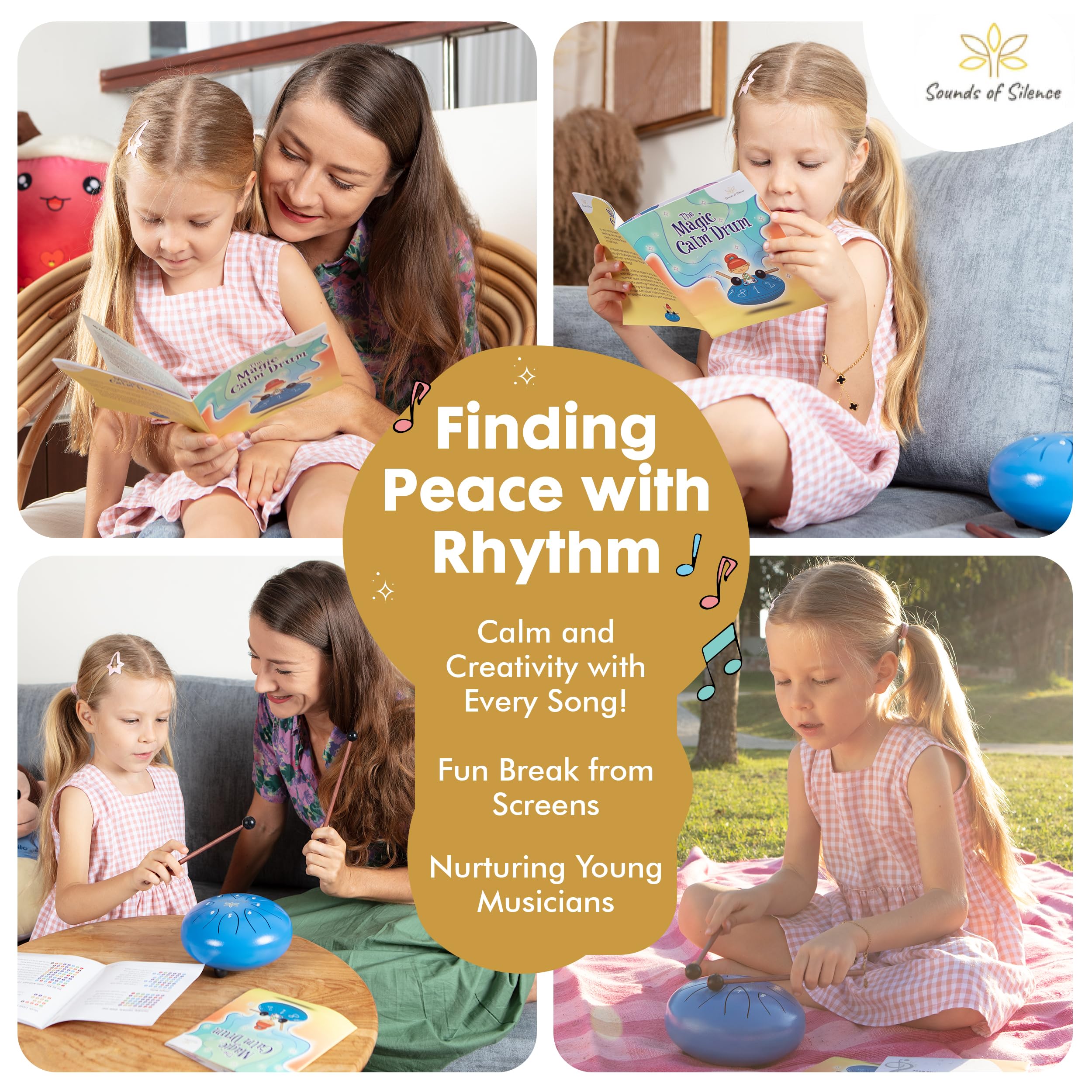 Steel Tongue Drum For Kids   Emma'S Magic Calm Drum Sing A Long Drum With Storybook And Songbook, Anger Management Toys, Musical