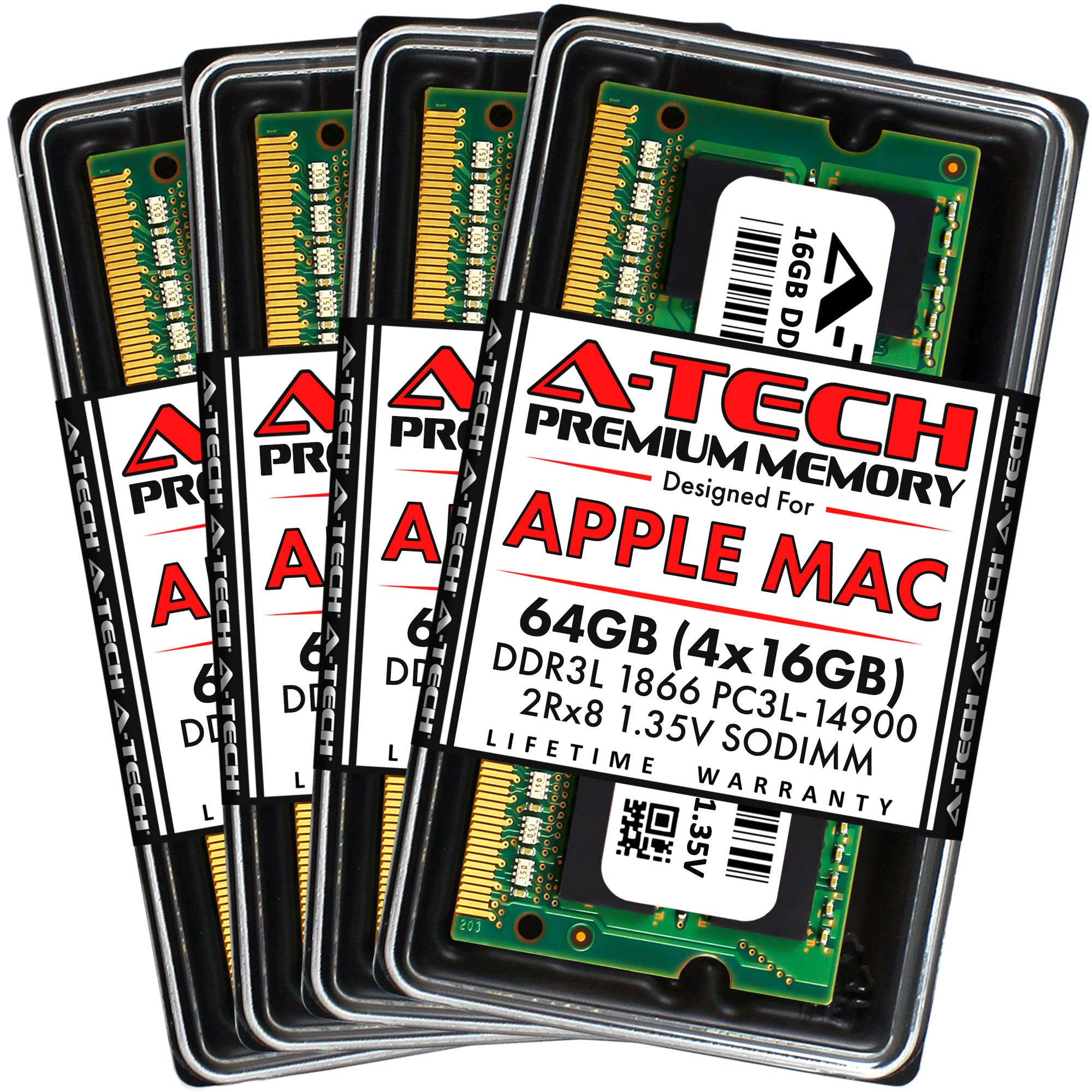 A Tech 64Gb (4X16Gb) Ram For Apple Imac Late 2015 27 Inch Retina 5K | Ddr3L 1866Mhz / 1867Mhz Pc3L 14900 1.35V 204 Pin Sodimm Me