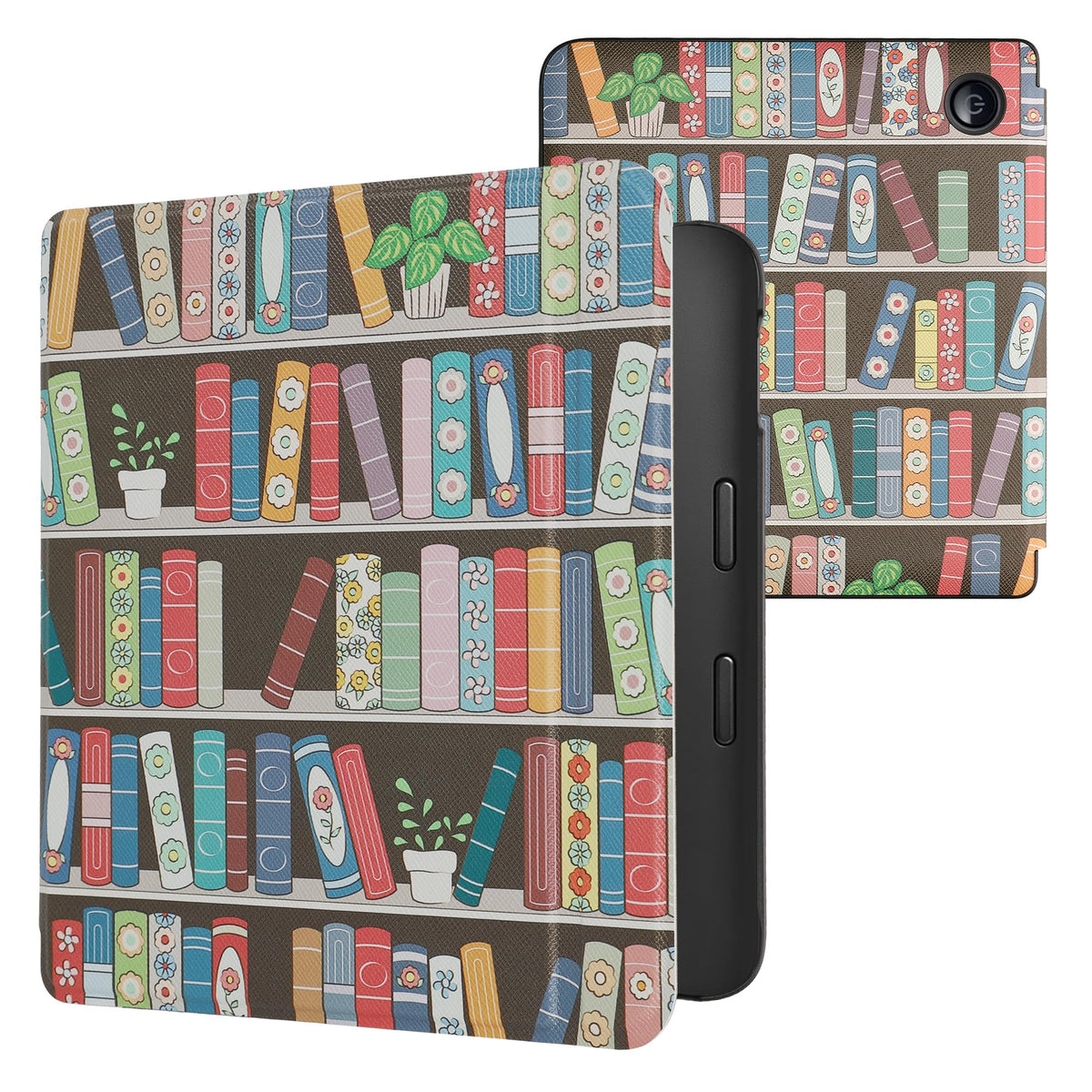 Kwmobile Case Compatible With Kobo Libra 2 Case   Ereader Cover   Summer Library Blue/Green/Dark Pink