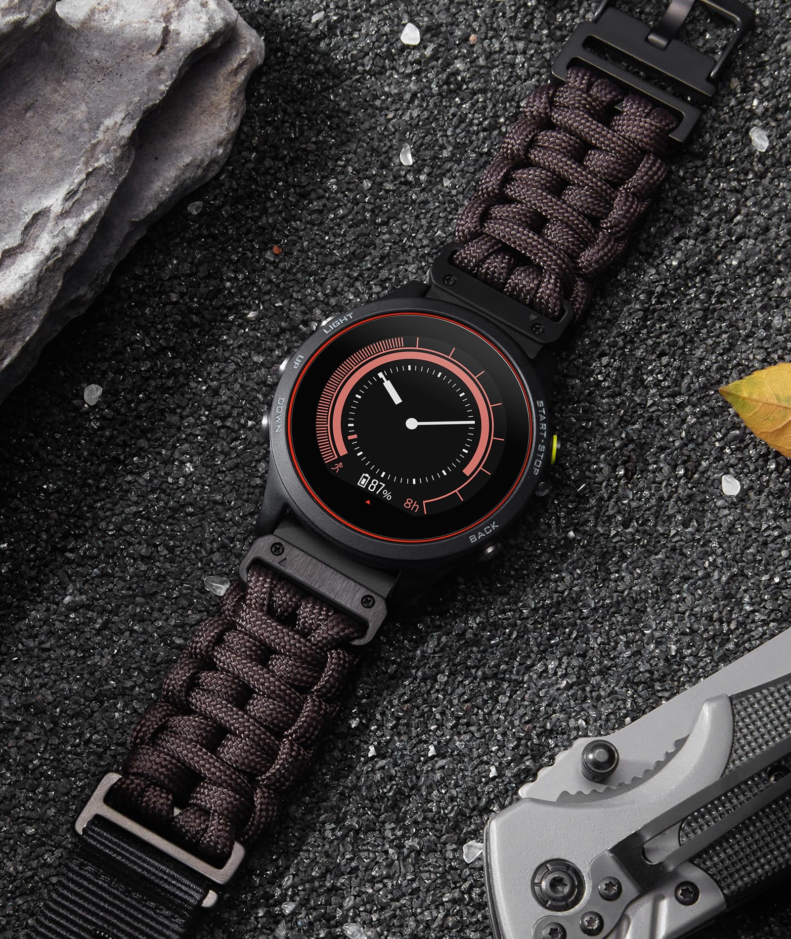 Binlun Compatible With Garmin Watch Band 22Mm 550 Paracord Rugged Military Braided Nylon Watch Strap Design For Garmin Fenix Pou