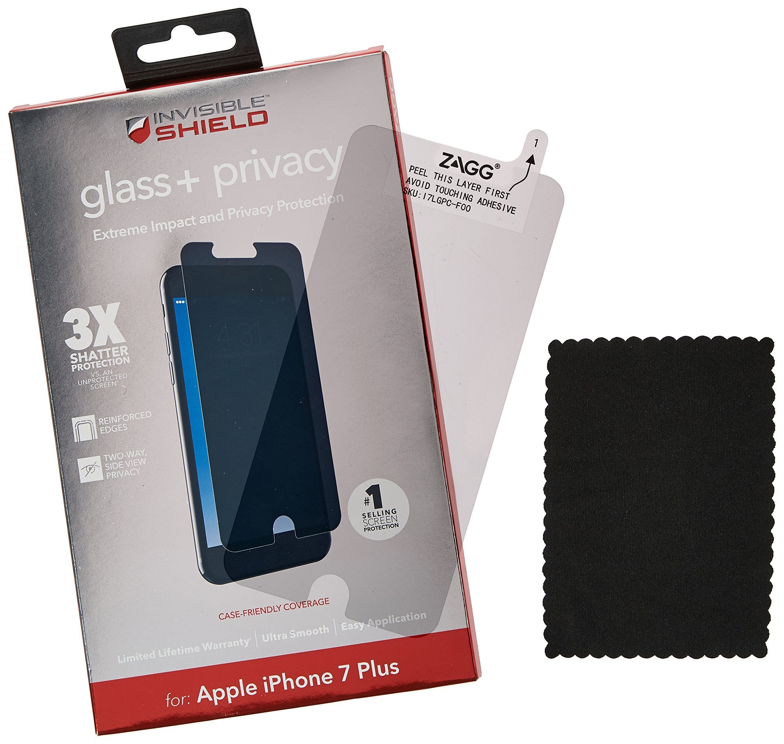 Zagg Invisibleshield Glass Privacy Screen Protector For Apple Iphone