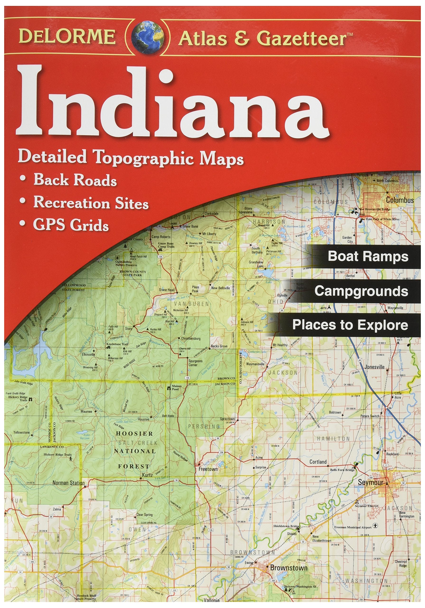 Garmin Delorme Atlas & Gazetteer Paper Maps- Indiana, AA-001383-000
