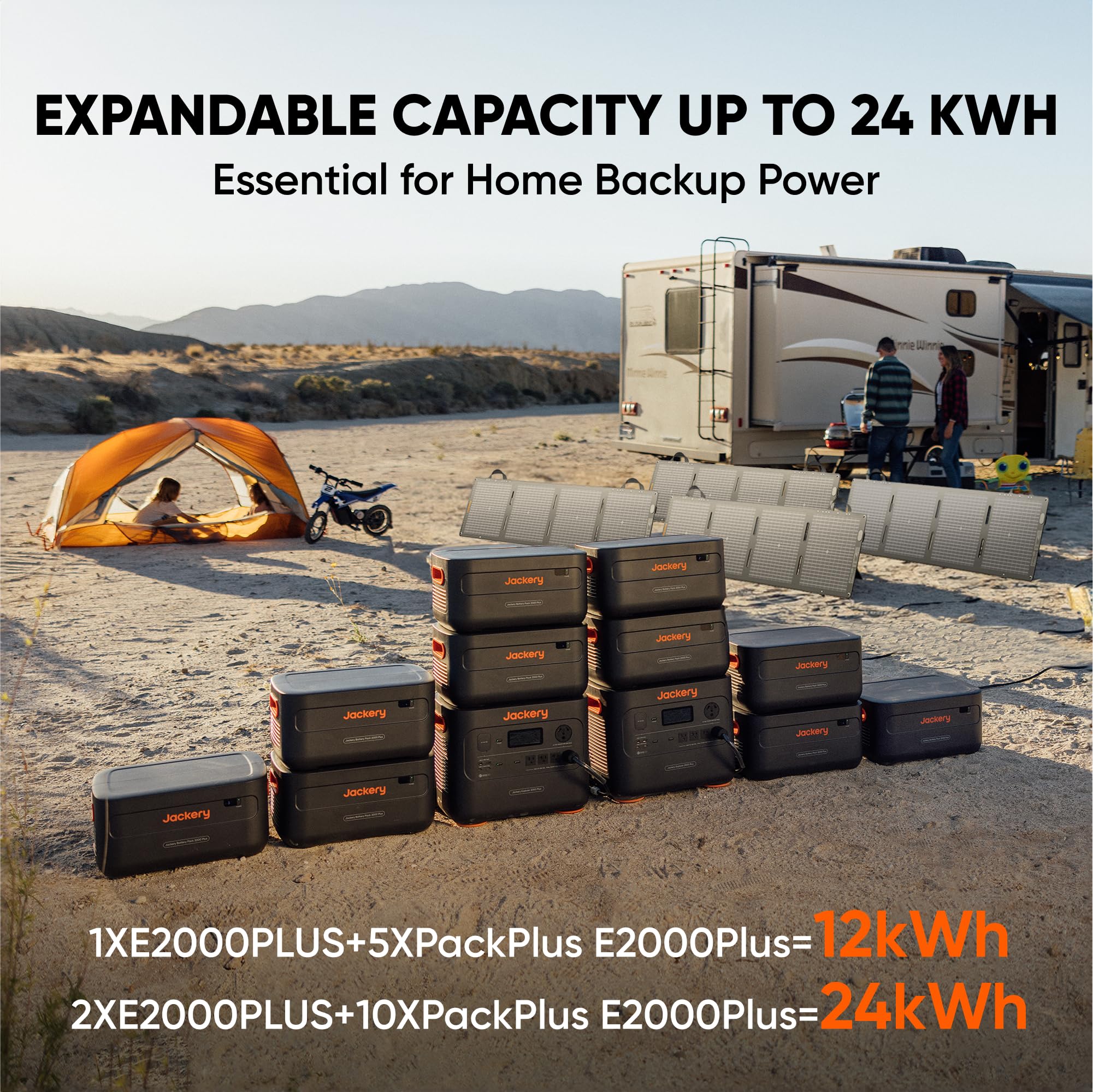 Jackery Solar Generator 2000 Plus With 2X100Wmini, 2042Wh Lifepo4 Battery, 3000W Ac Output, Expandable To 24Kwh, Fast Charging I