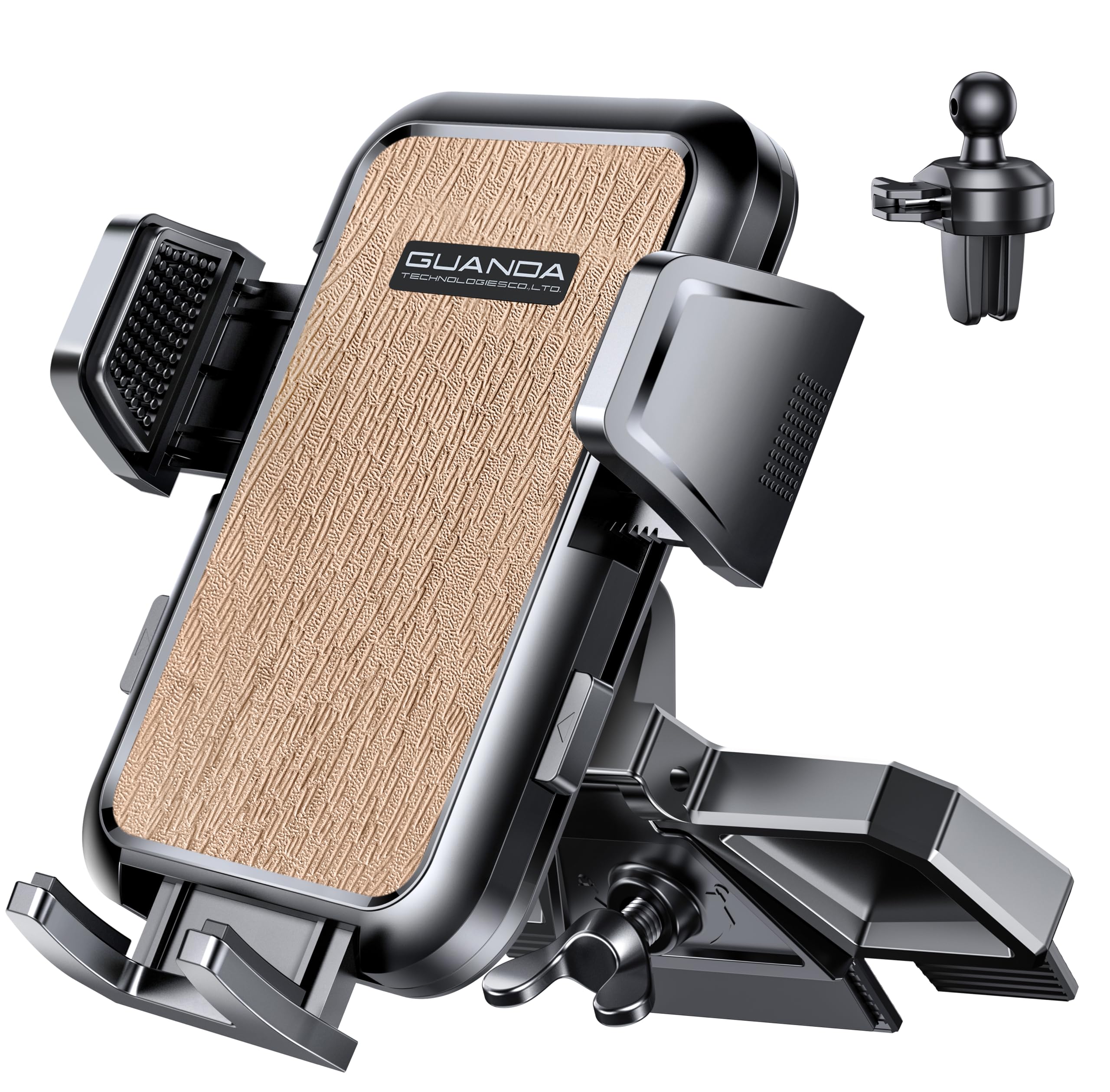 Guanda Technologies Co., Ltd. Cd Phone Mount, Car Phone Holder & Air Vent Clip, 360 Adjustable Universal Phone Mount For Car Cd 