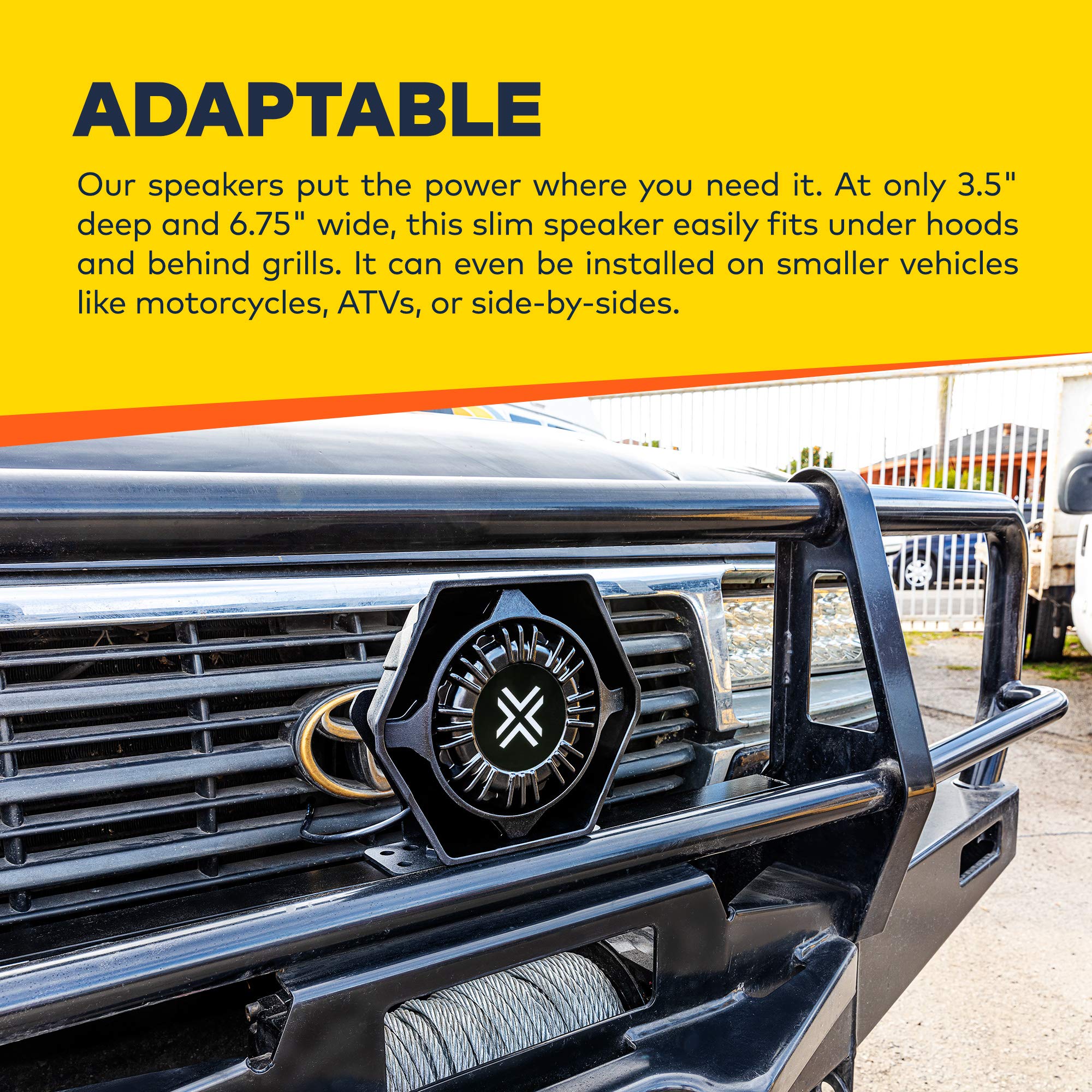 Thunderwave 100W Compact Siren Speaker [126 134 Db] [500 5,000 Hz] [Ip66 Waterproof] [Universal Fit Compatible] Police Siren Speaker For Emergency Fire Vehicles Pov Utv