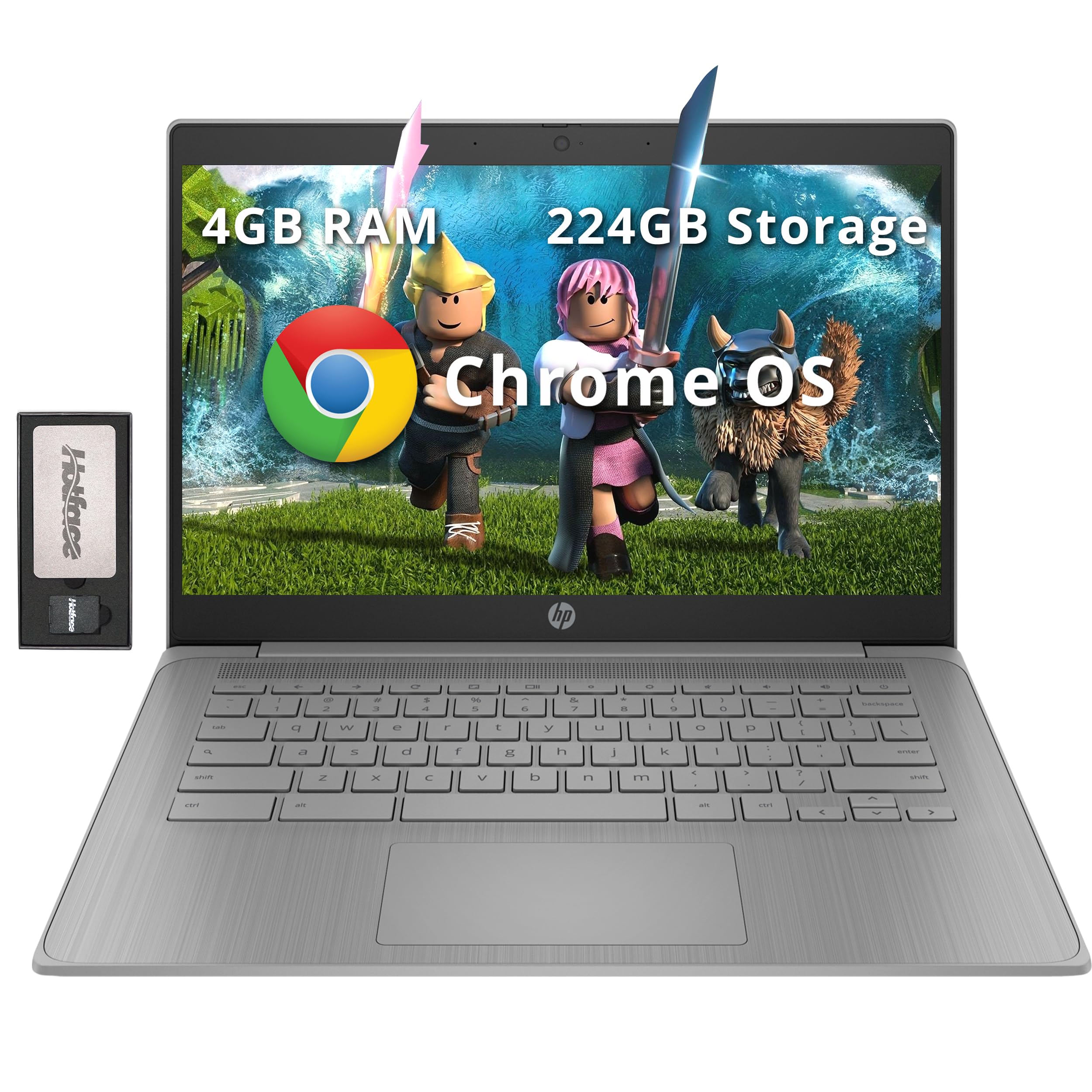Hp Chromebook 14'' Hd Laptop, Intel Celeron N4120, 4Gb Lpddr4, 224Gb Storage(64Gb Emmc+160Gb Docking Station Set), Intel Uhd Gra