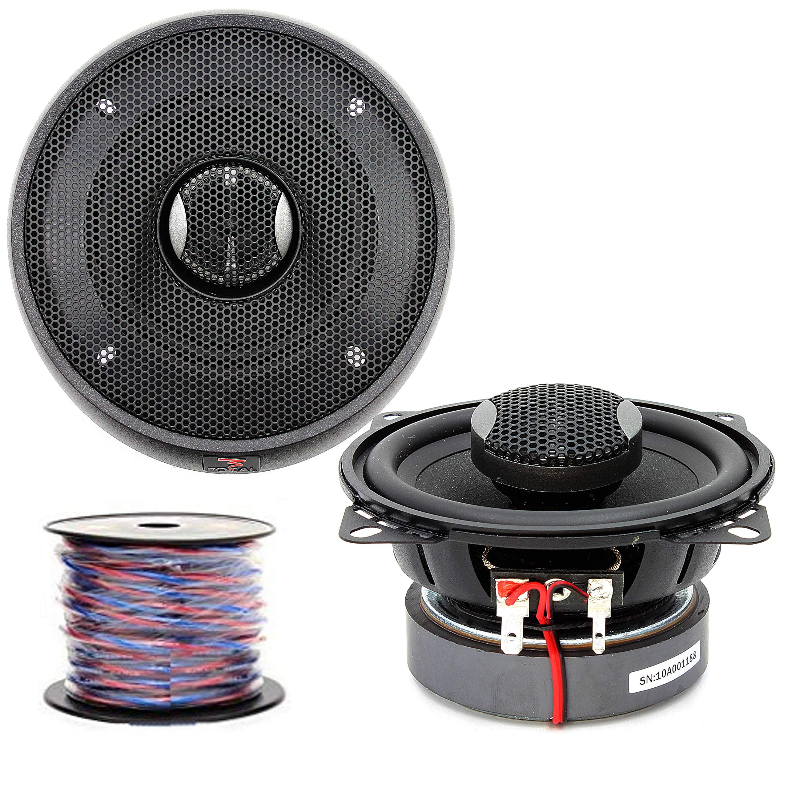Focal pkg IC 100 4 100W RMS 2-Way Integration Series Coaxial Speakers + 50 Foot Spool True 16 Gauge High Definition Twisted Spea