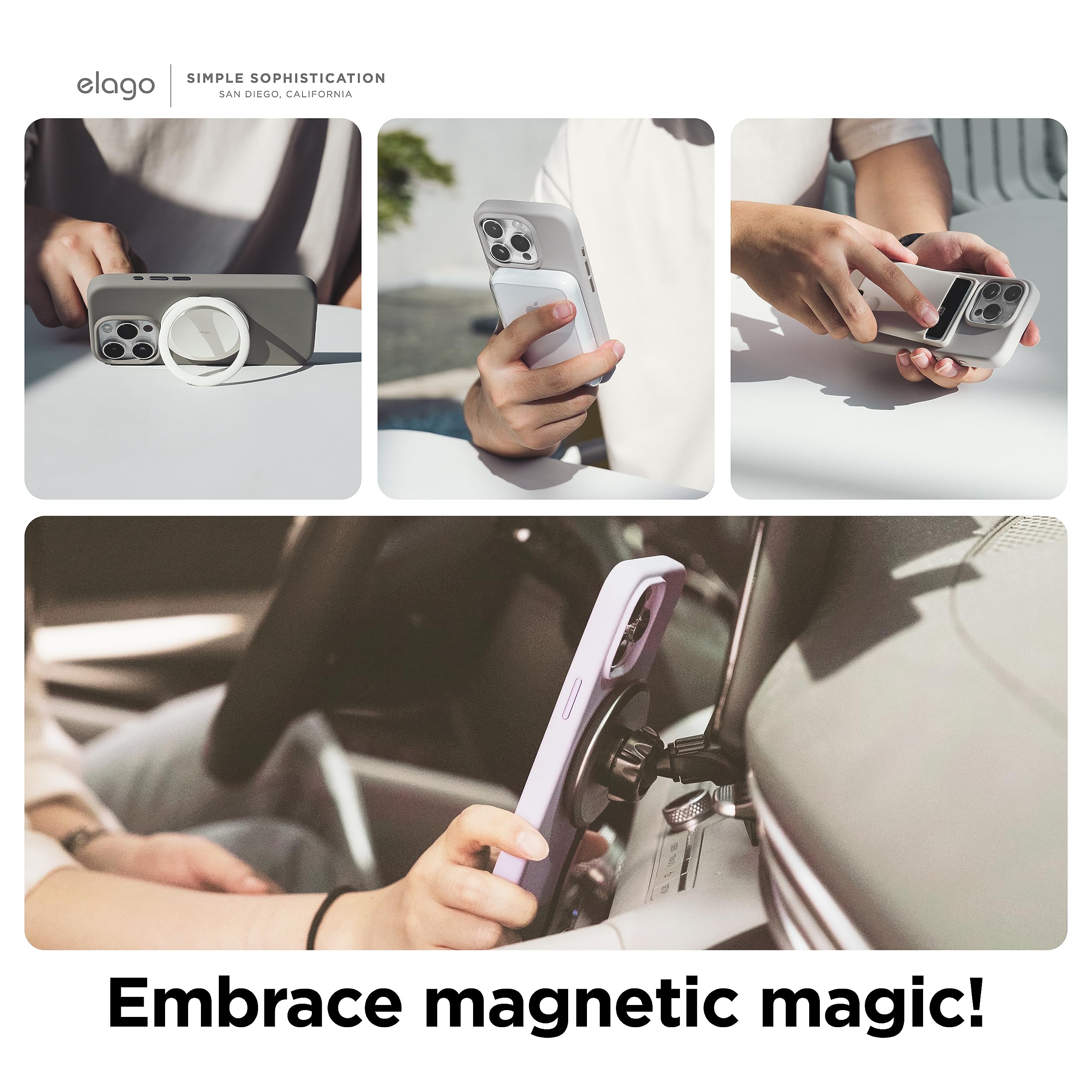 Elago Magnetic Silicone Case Compatible With Iphone 15 Pro Max Case 6.7 Inch Compatible With All Magsafe Accessories - Built-In