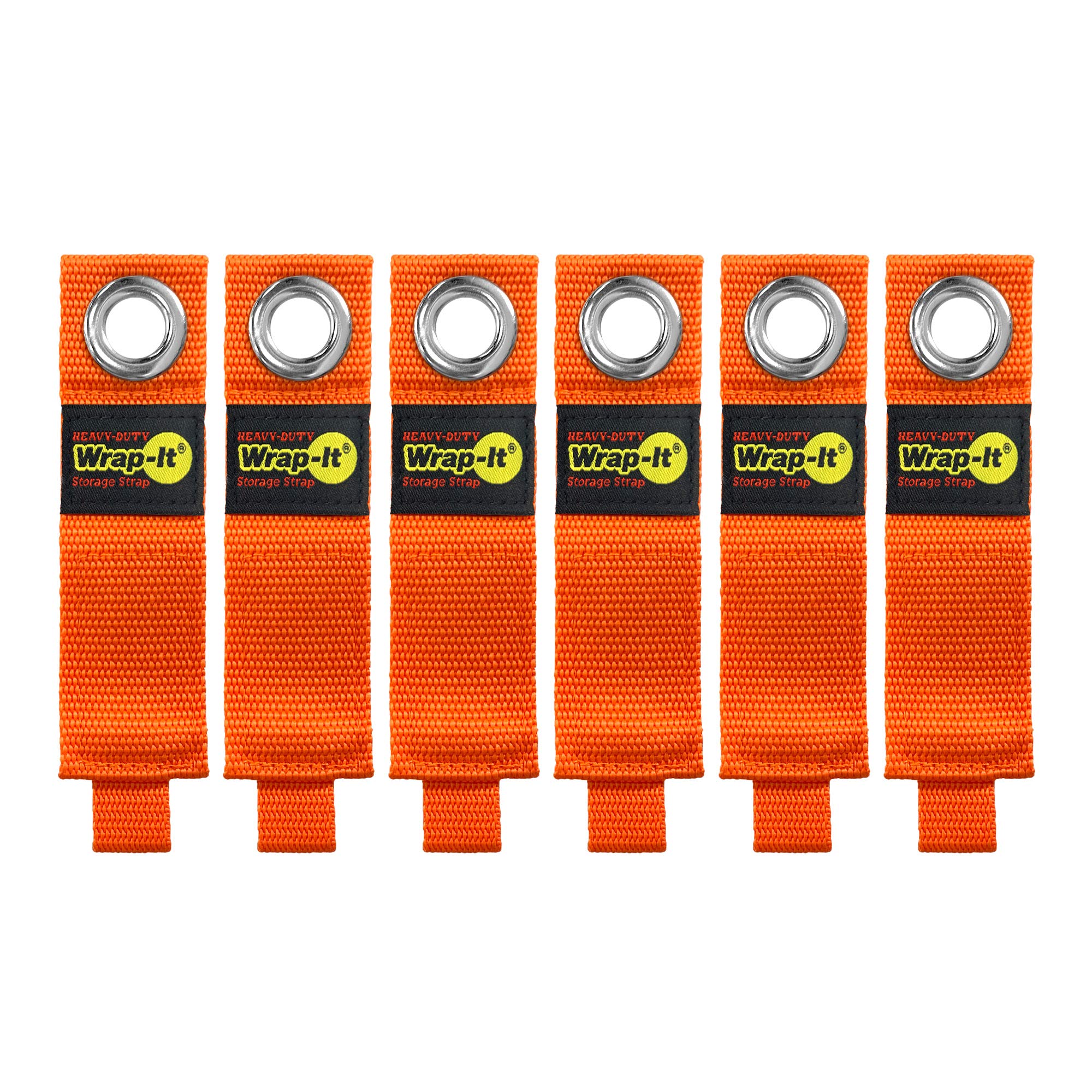 Heavy Duty Wrap It Storage Straps   10 Inch (6 Pack) Blaze Orange   Garage Organizer And Electric Cord Holder For Garage Essenti