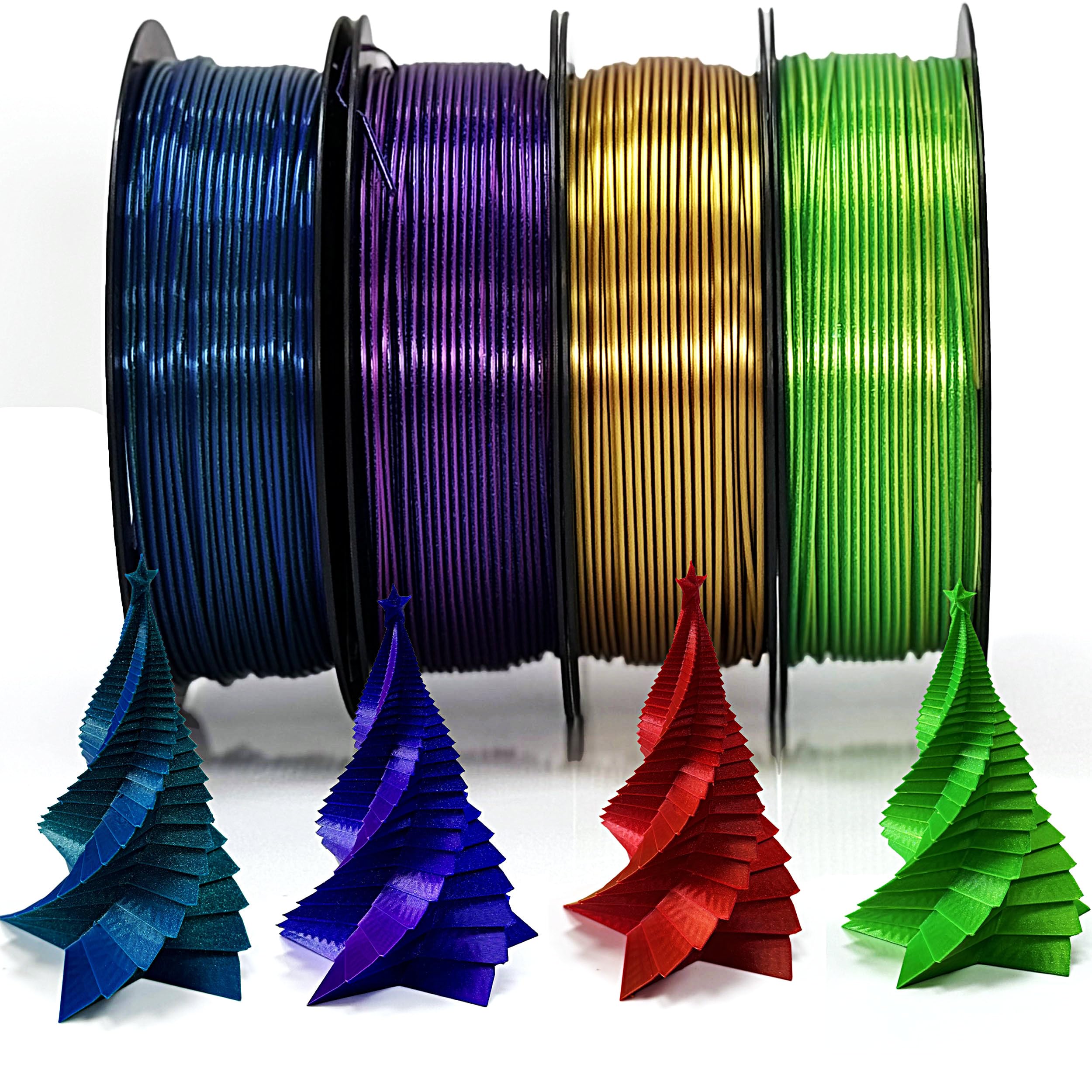 Stronghero3D Silk PLA Filament Bundle,PLA Filament 1.75mm,Dual Color Pack,Multi Color Change 3D Printer Filament for Most 3D Pri