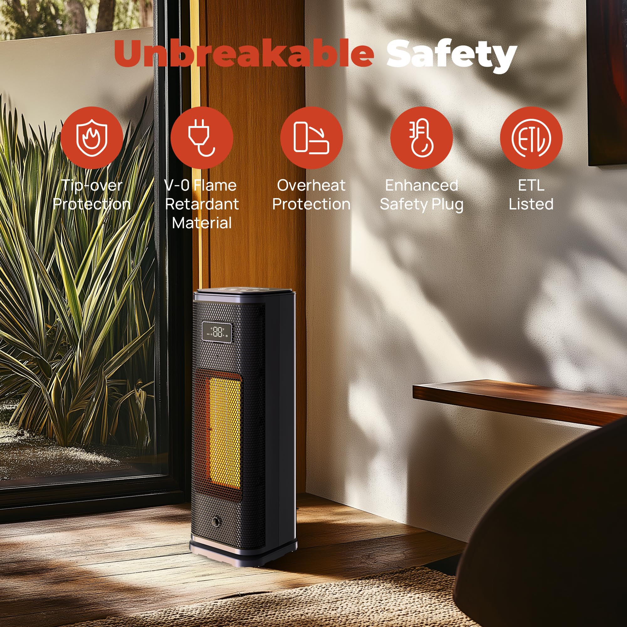 Homrelexa Portable Electric Space Heater   Small Desk Electric Heaters For Indoor Use, Fast Heating Ptc Ceramic Space Heater Wit