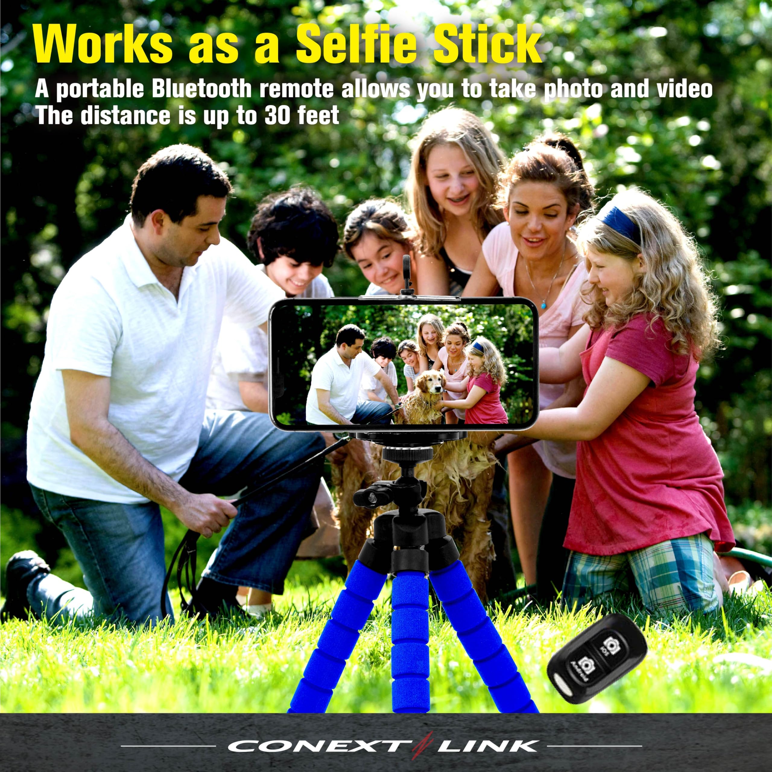 Conext Link Universal Adjustable Octopus Tripod Stand Phone Holder For Iphone Camera (Blue)