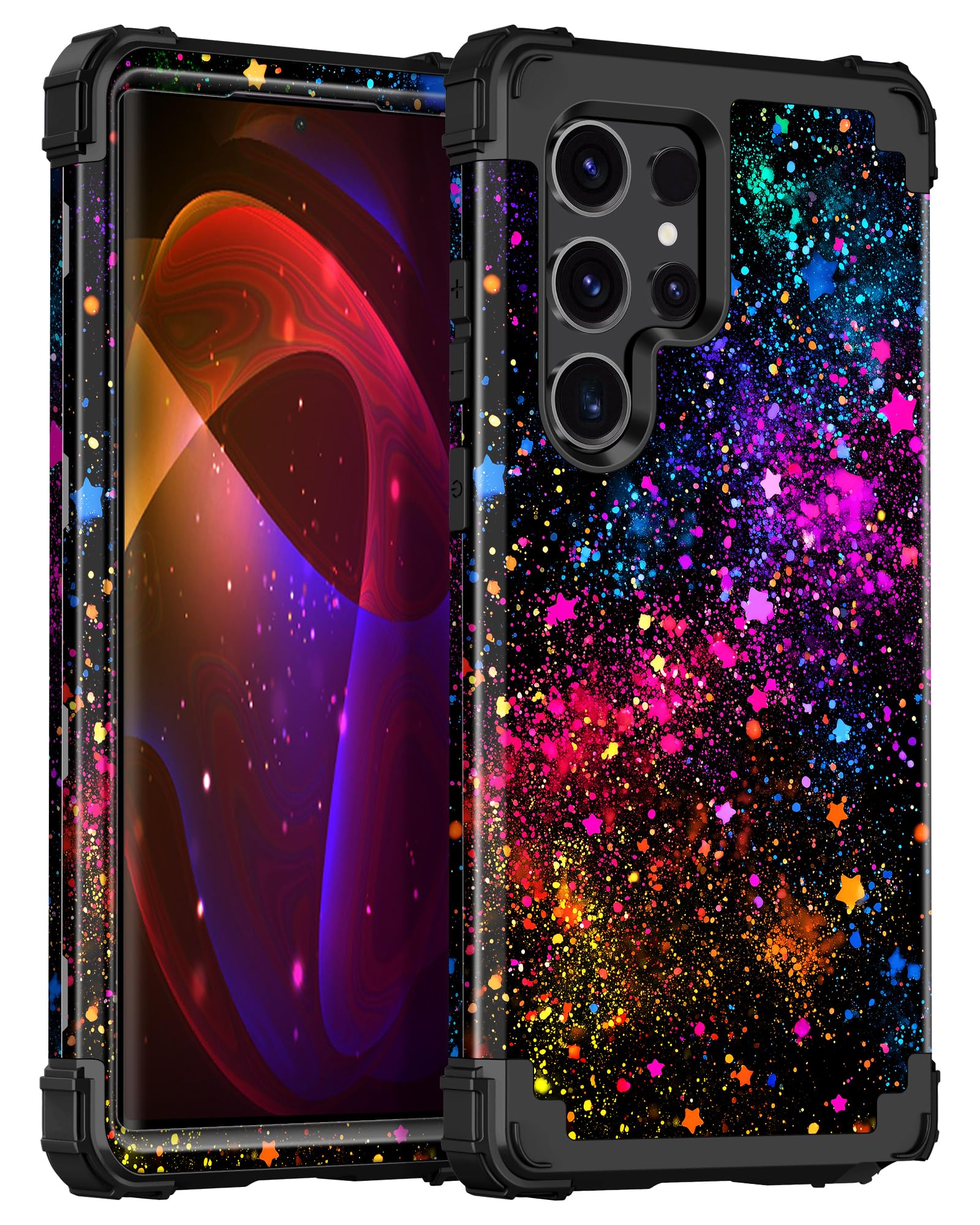 Casetego for Galaxy S23 Ultra Case,Glow in The Dark Three Layer Heavy Duty Sturdy Shockproof Full Protection Rugged Hard PC+Soft