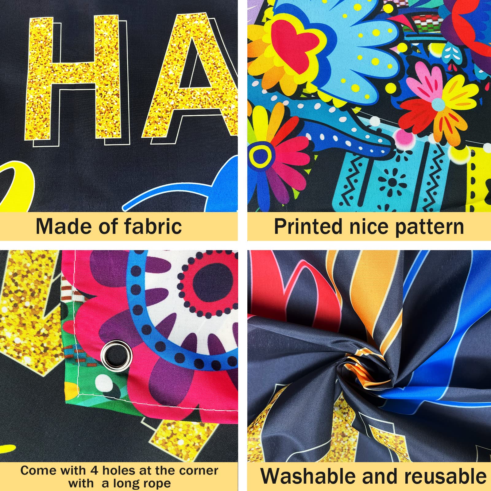 Mexican Fiesta Themed Happy Birthday Backdrop Mexico Cinco De Mayo Party Decorations Fiesta Banner Carnival Supplies Photo Booth