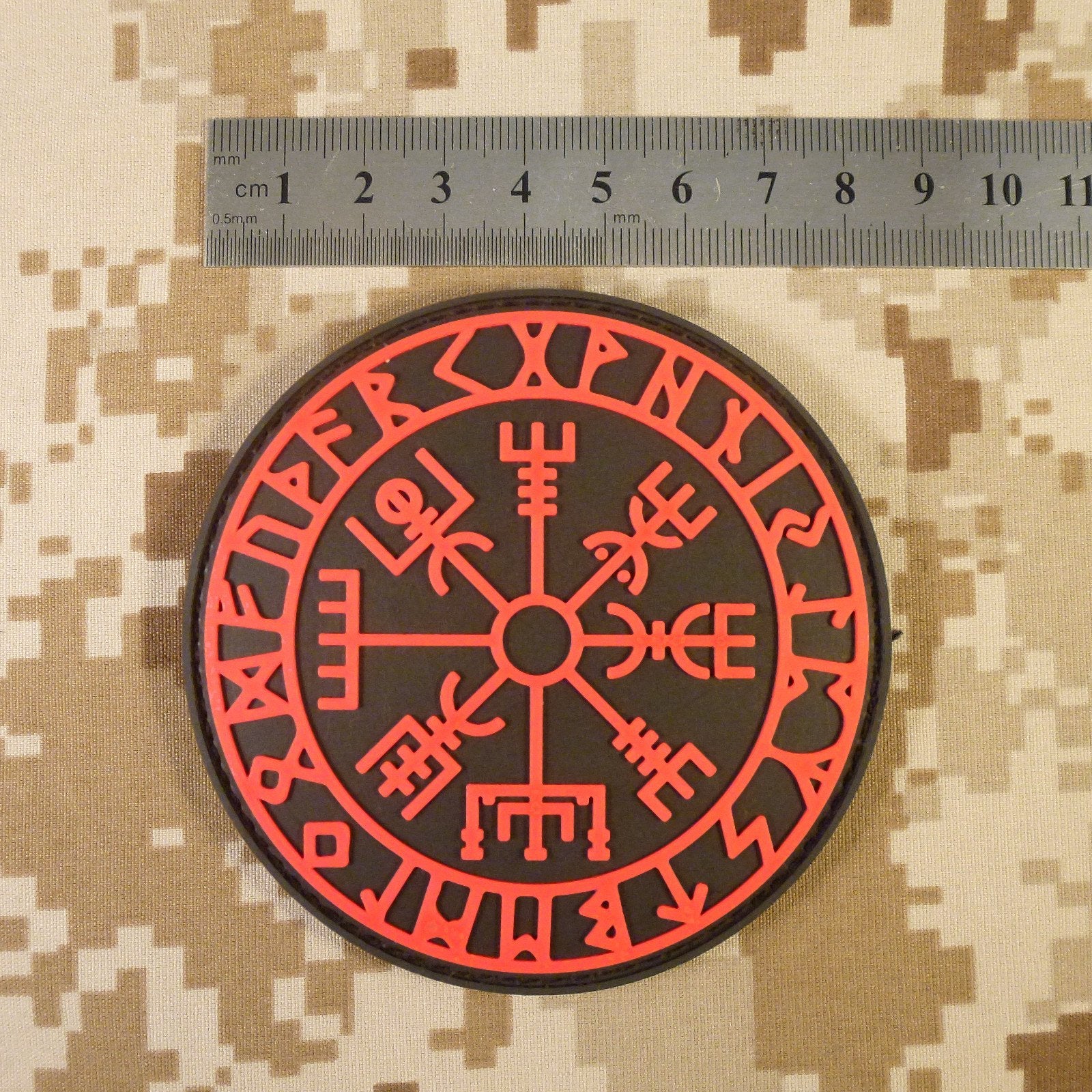 Vegvisir Viking Compass Norse Rune Morale Tactical Pvc Rubber Fastener Patch