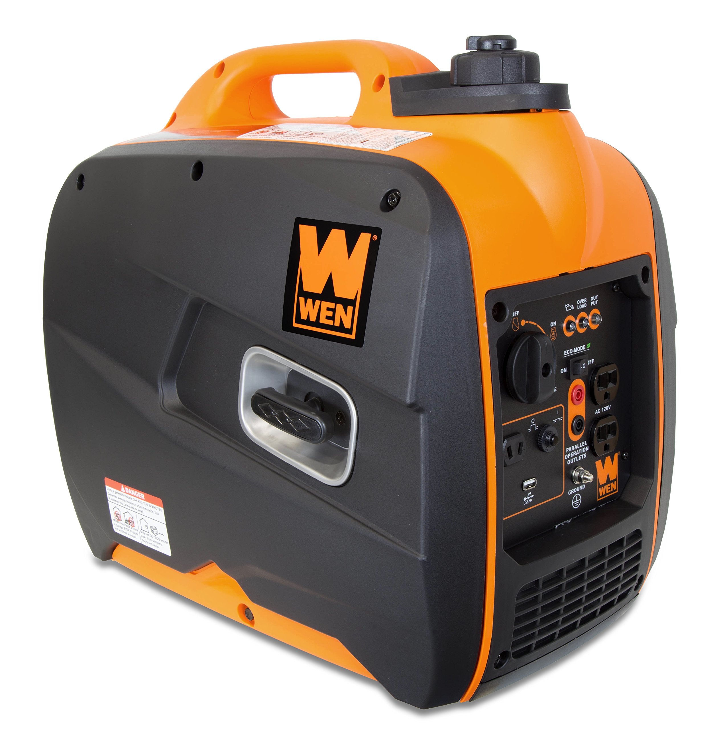 Wen 56200I 2000 Watt Gas Powered Portable Inverter Generator, Carb Compliant,Black & Orange