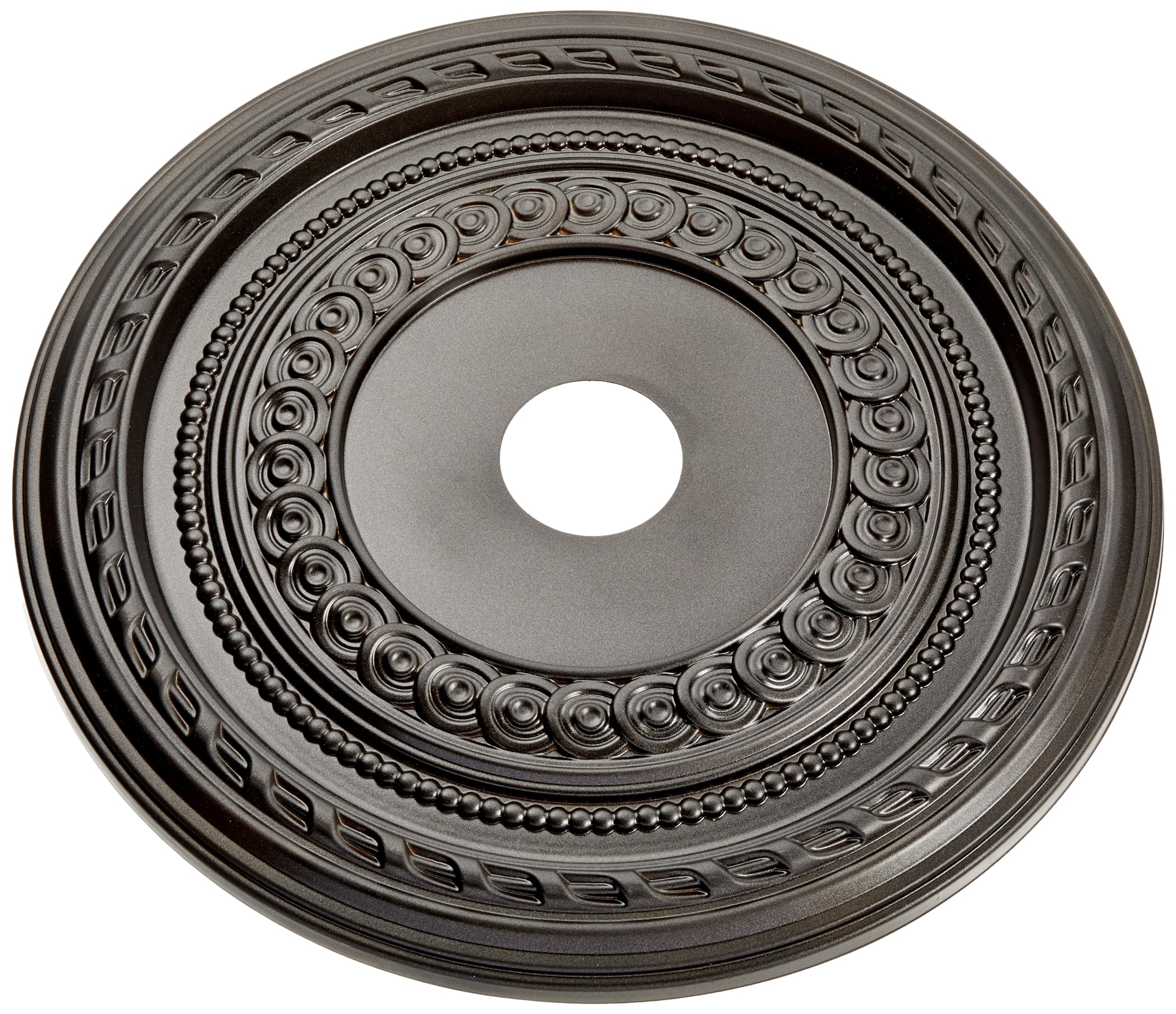 22Od X 3 1/2Id X 1P Cole Thermoformed Pvc Ceiling Medallion (Fits Canopies Up To 6), Metallic Black Night