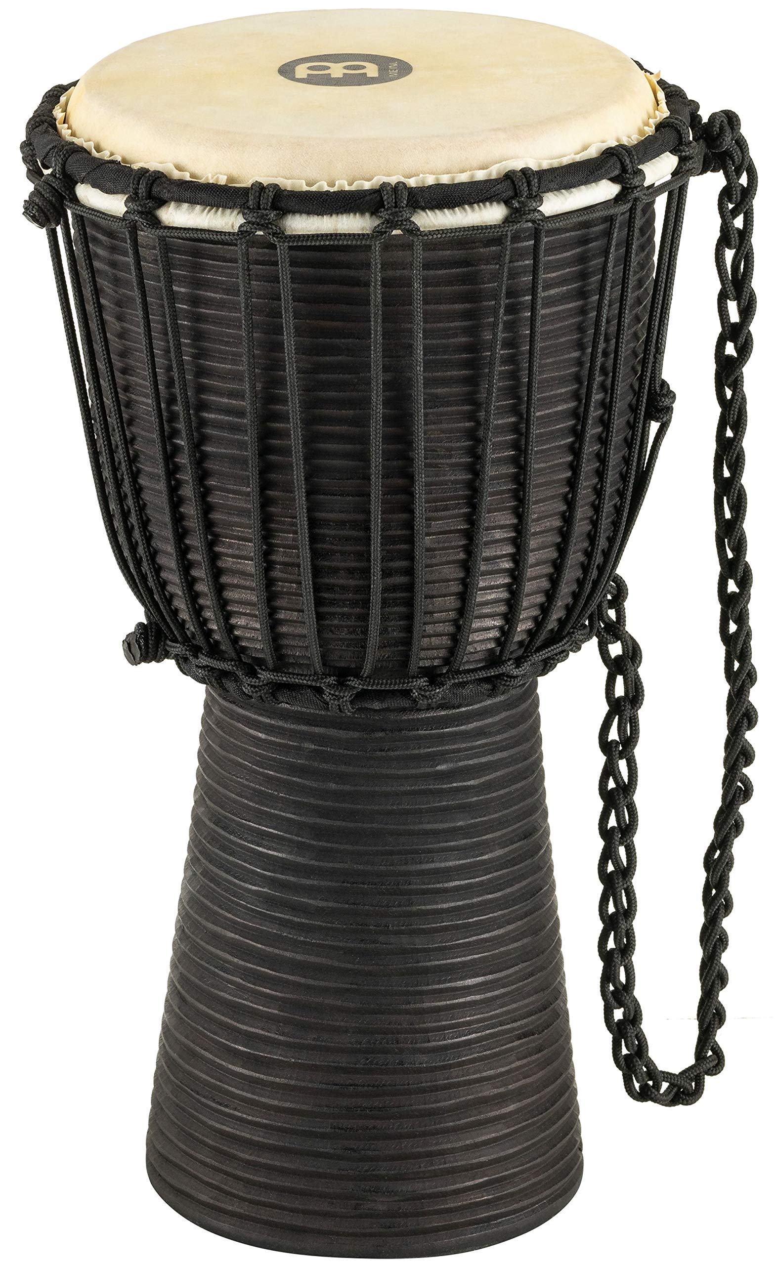 Meinl Percussion Djembe Hand Drum Circle Instrument, Carved Mahogany Headliner Series   Not Made In China   African Mali Weave R