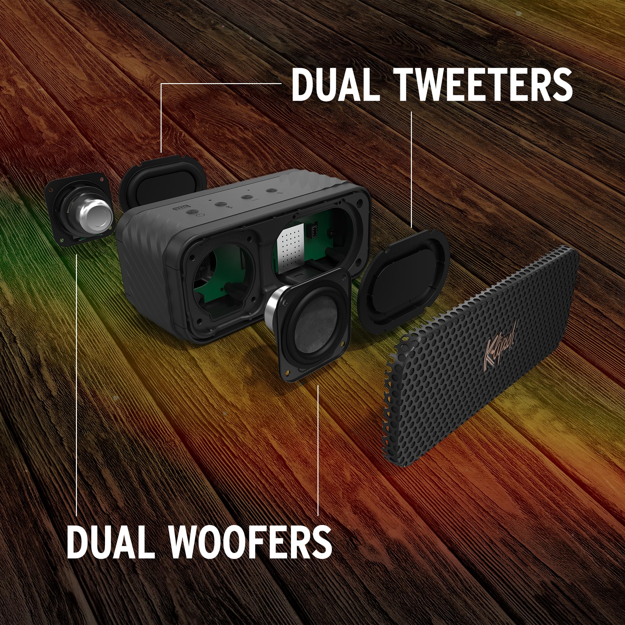 The Klipsch Nashville Portable Bluetooth Speaker With A 2.25'' Full Range Drivers For 360 Degree Audio, Ip67 Dust And Waterproof