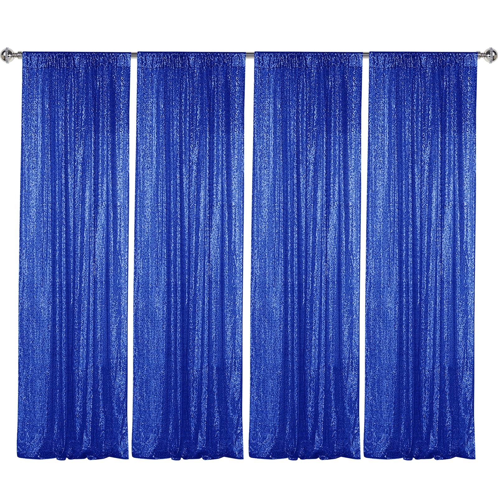 Sugargirl Navy Blue Sequin Backdrop Curtain 4 Panels 2Ftx8Ft Glitter Navy Blue Background Drapes Sparkle Photography Backdrop Fo