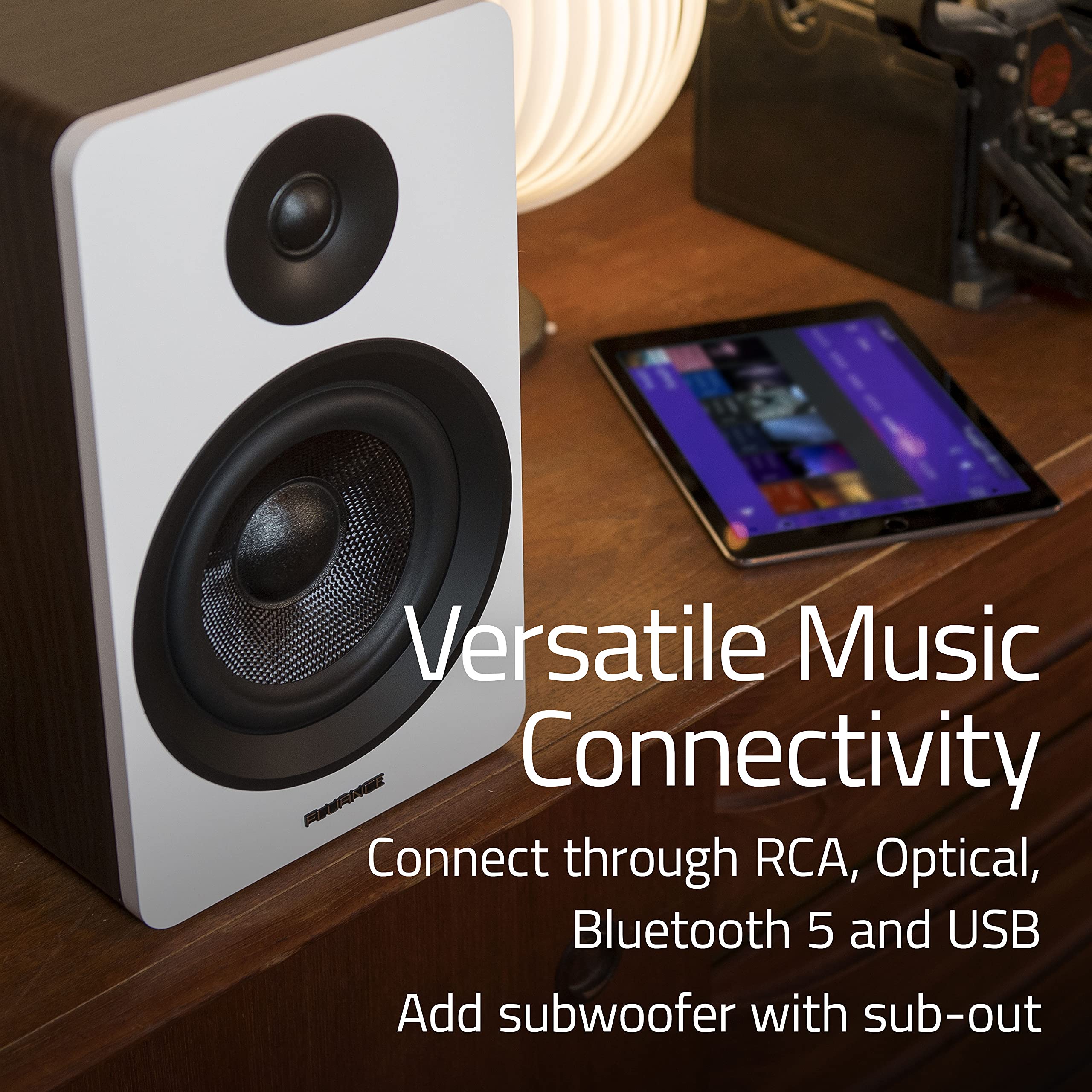 Fluance Ai61 Powered 2 Way 2.0 Stereo Bookshelf Speakers With 6.5'' Drivers, 120W Amplifier For Turntable, Tv, Pc And Bluetooth