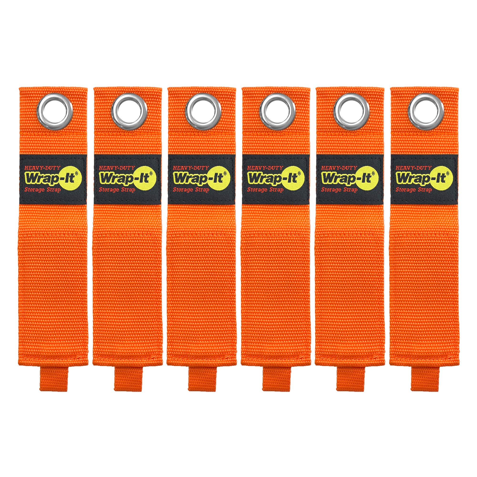 Heavy Duty Wrap It Storage Straps   17 Inch (6 Pack) Blaze Orange   Garage Organizer And Extension Cord Hanger For Garage Storag