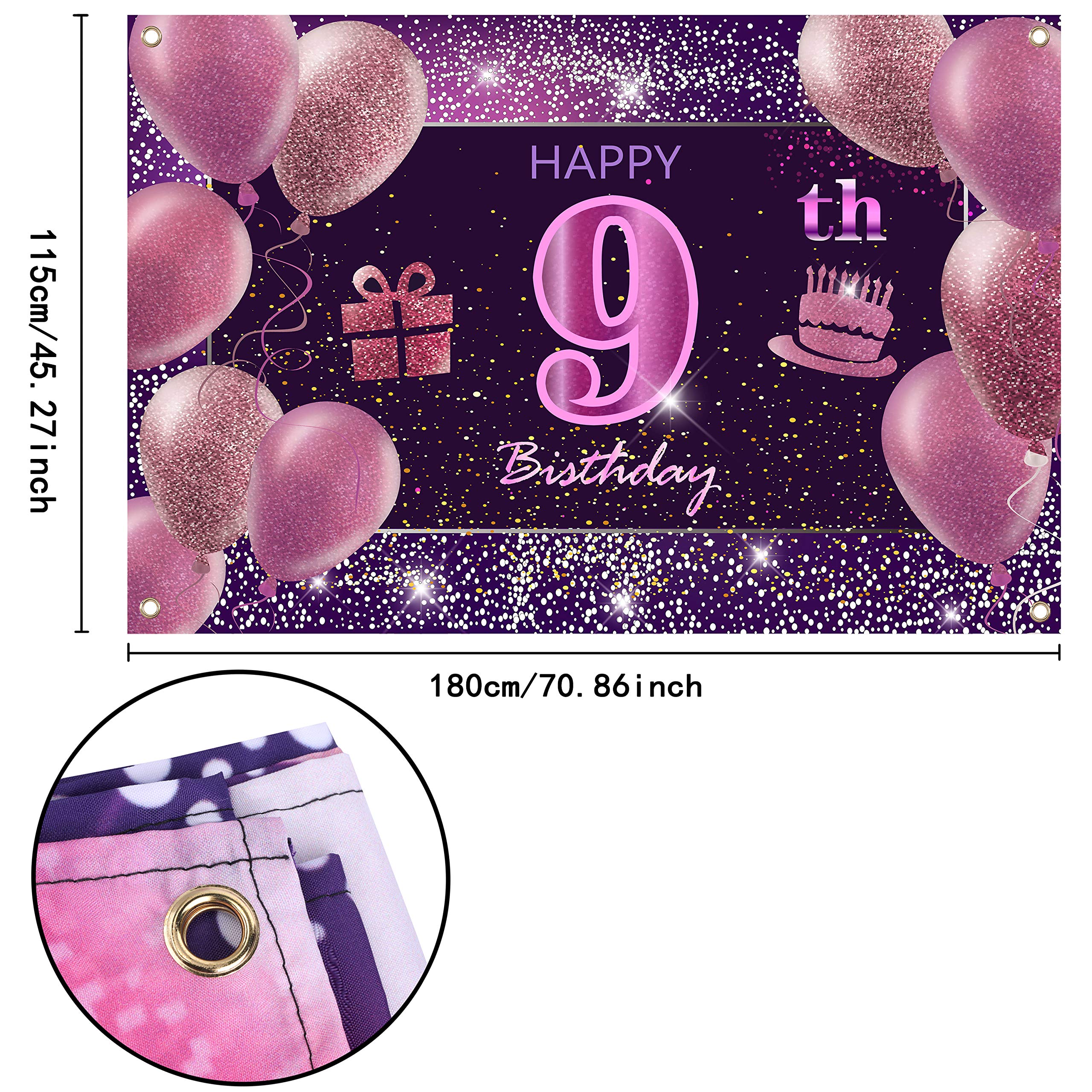 9Th Birthday Decorations For Girls Imisi Happy Birthday Banner Pink Decorations For A Party Birthday Backdrop For Women