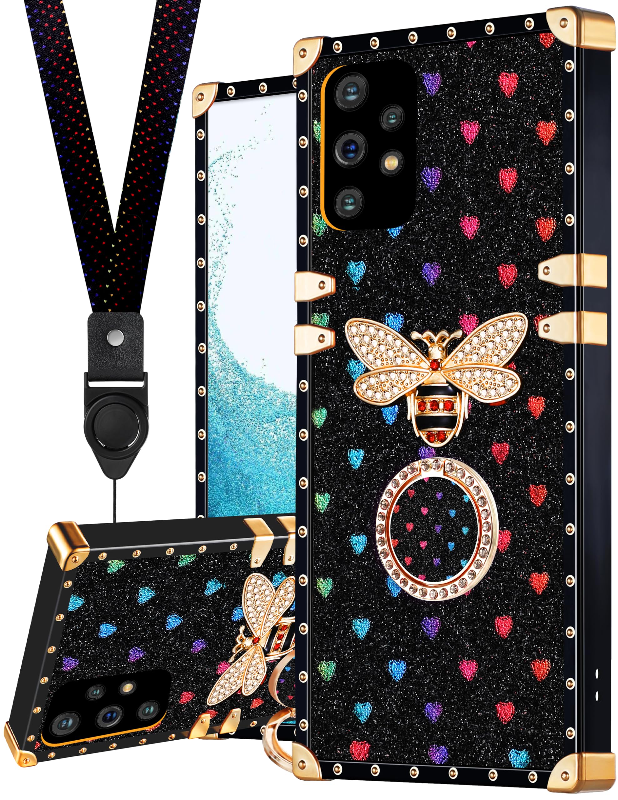 Loheckle For Samsung Galaxy A53 5G Case For Women, Designer Cases For Galaxy A53 5G Case With Ring Stand Holder And Lanyard, Sty