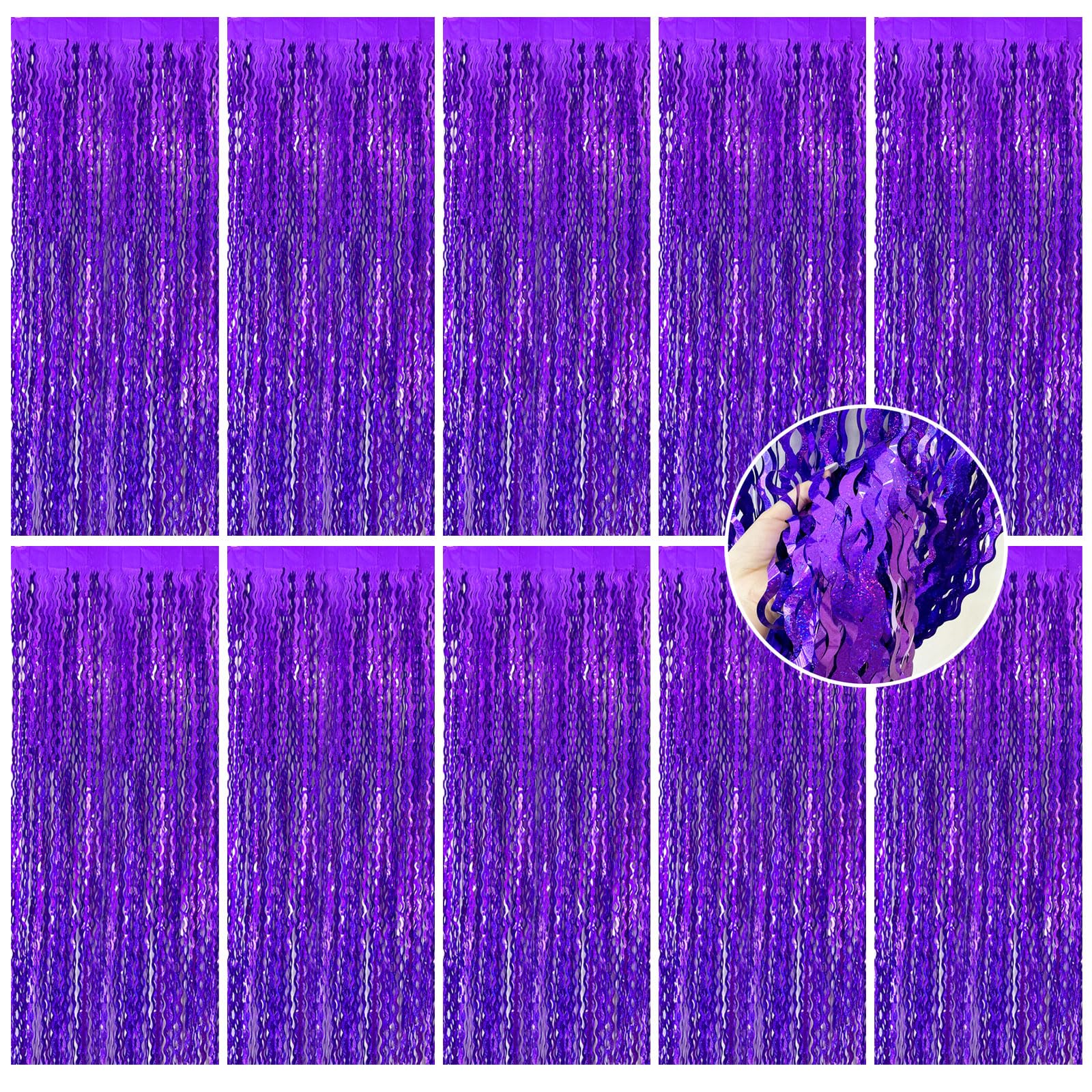 Tinsel Foil Fringe Curtains Wavy Backdrop For Parties Sparkle Metallic Wavy Foil Fringe Backdrop Curtain For Party Decorations P