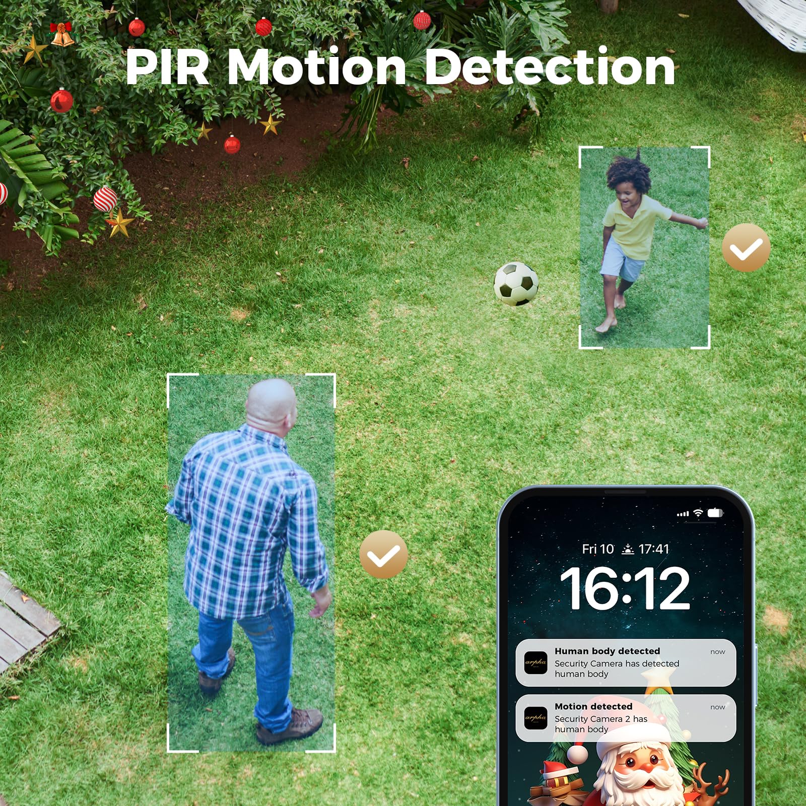 Arpha Wireless Outdoor Security Camera K03, 1080P Indoor And Outdoor Cameras For Home Security, 2.4G Wifi Camera With Ip66 Water