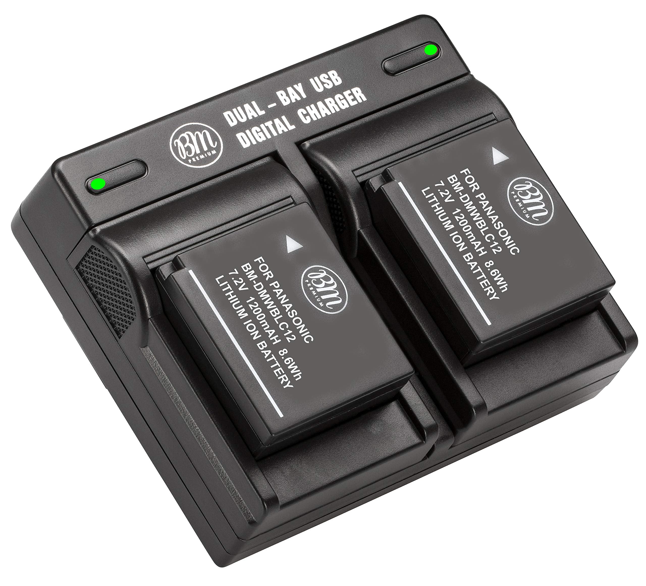 Bm Premium 2 Pack Of Dmw Blc12 Batteries And Dual Bay Charger For Panasonic Lumix Dc Fz1000 Ii Dc G95 Dmc G85 Dmc Gh2 Dmc G5 Dmc