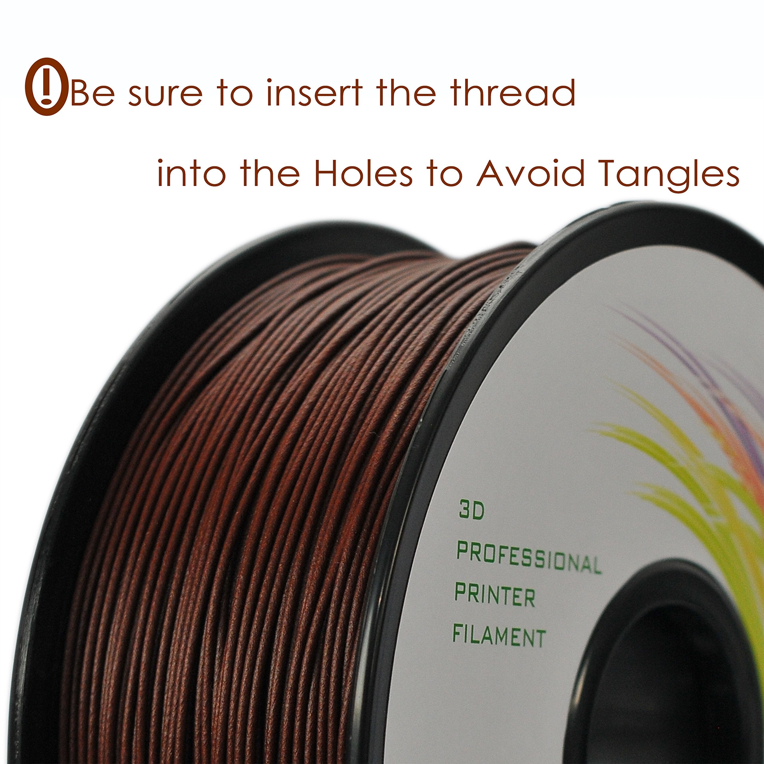 3D Best Q Real Wood Pla 1.75Mm 3D Printer Filament, Dimensional Accuracy +/  0.03 Mm, 1Kg Spool, 30% Real Wood Infill (Rosewood)