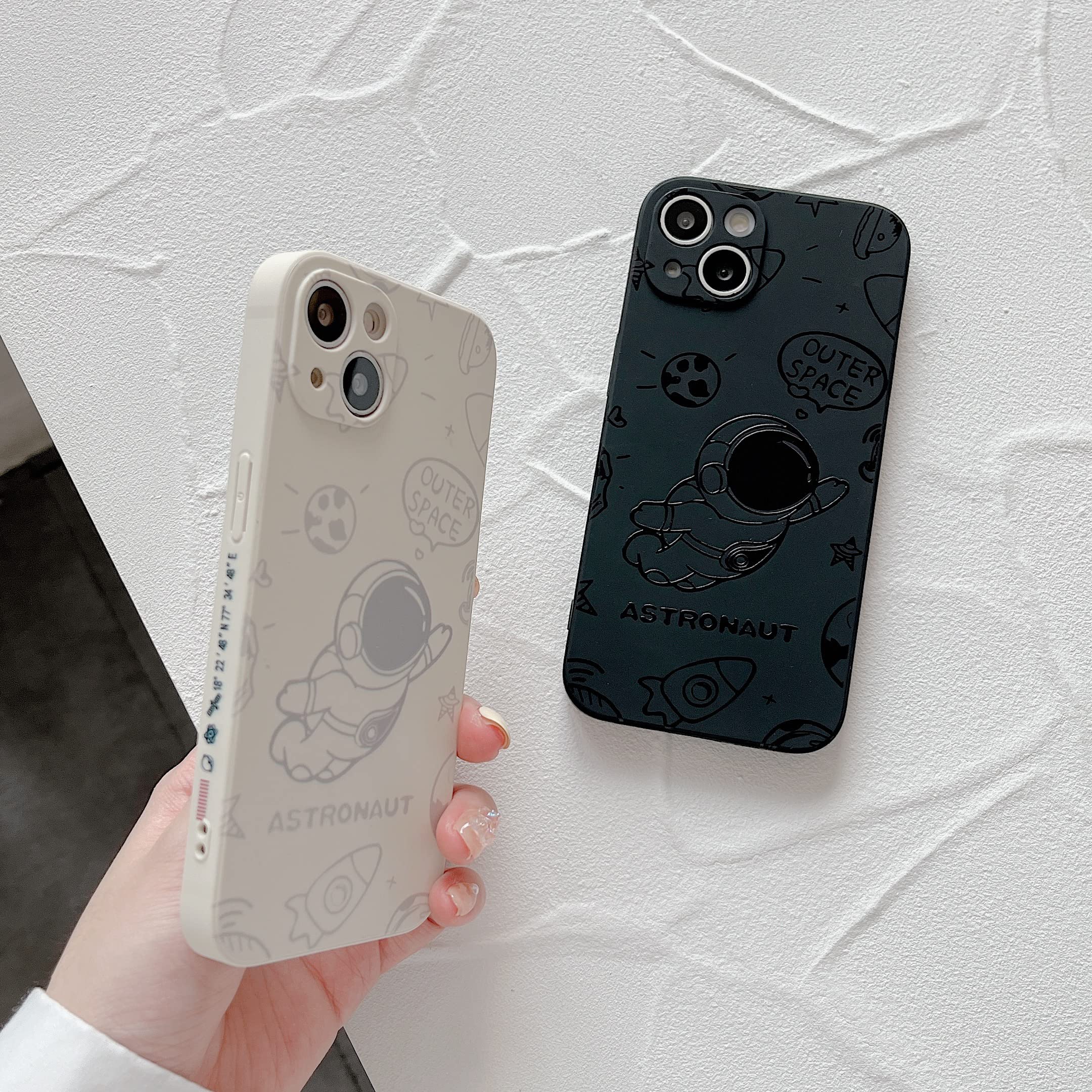 Yonds Queen For Iphone 13 Mini Cute Case, Cool Cartoon Astronaut Rocket Moon Space Design Stylish Soft Tpu Bumper Shockproof Ant