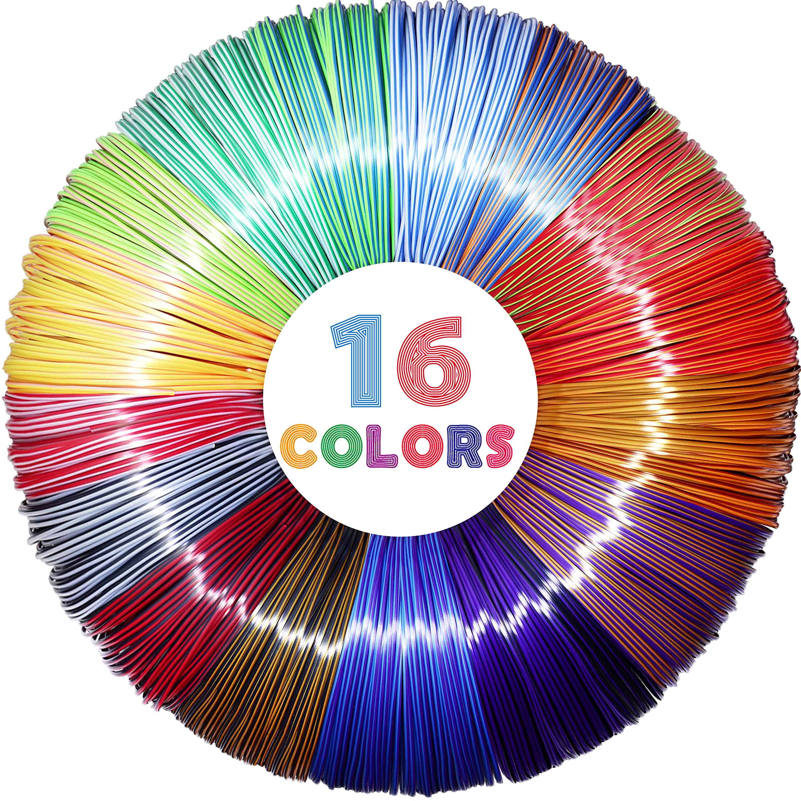 Mika3D 2 Dual Color In 1 Silk Pla Filament Refill Sample Pack, 16 Different Dual Color Silk Pla, Each 4 Meter Length, Total 64M