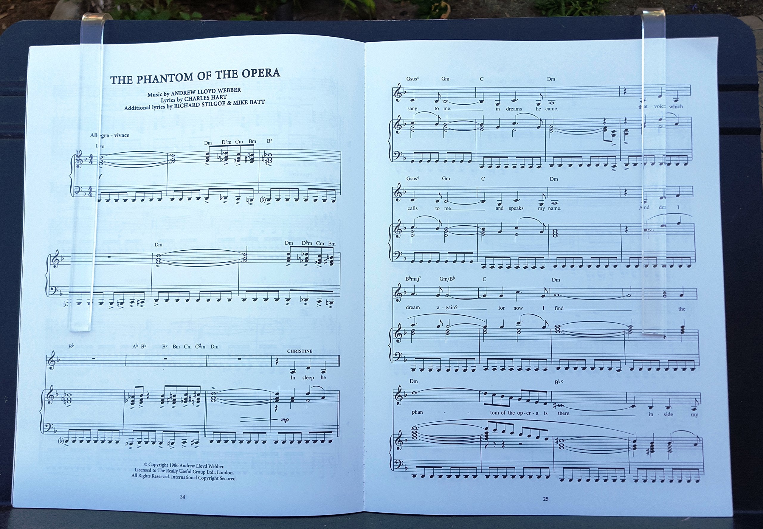 Music Stand Page Holder  Clear Grip 2 Pack