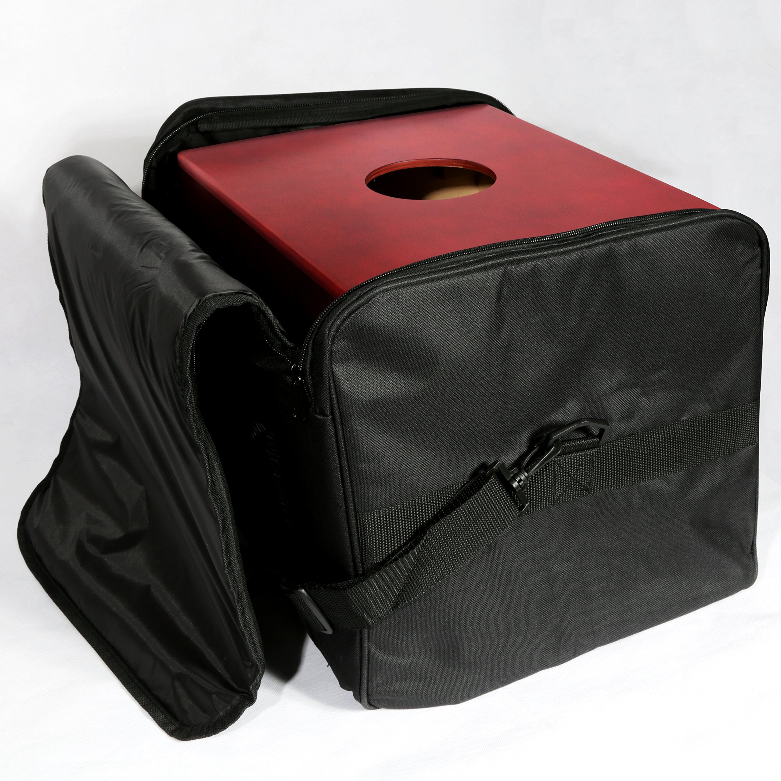 Pyle Portable Travel Compact, Fabric And Durable Fashionable Cajon Storage Bag With Convenient Handle And Stylish Zipper, Fits M